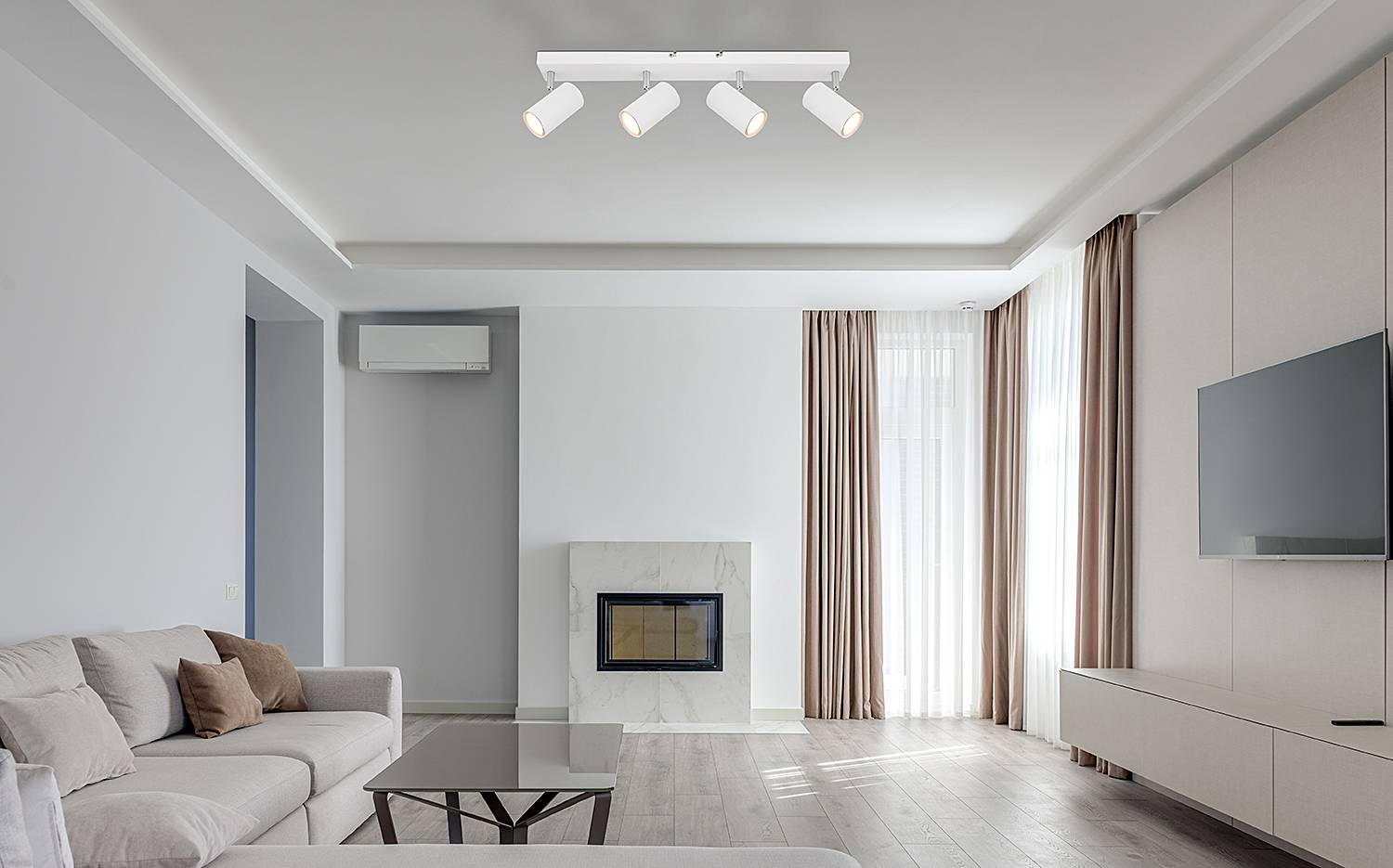 Ceiling spotlight Robby 4-light iron white
