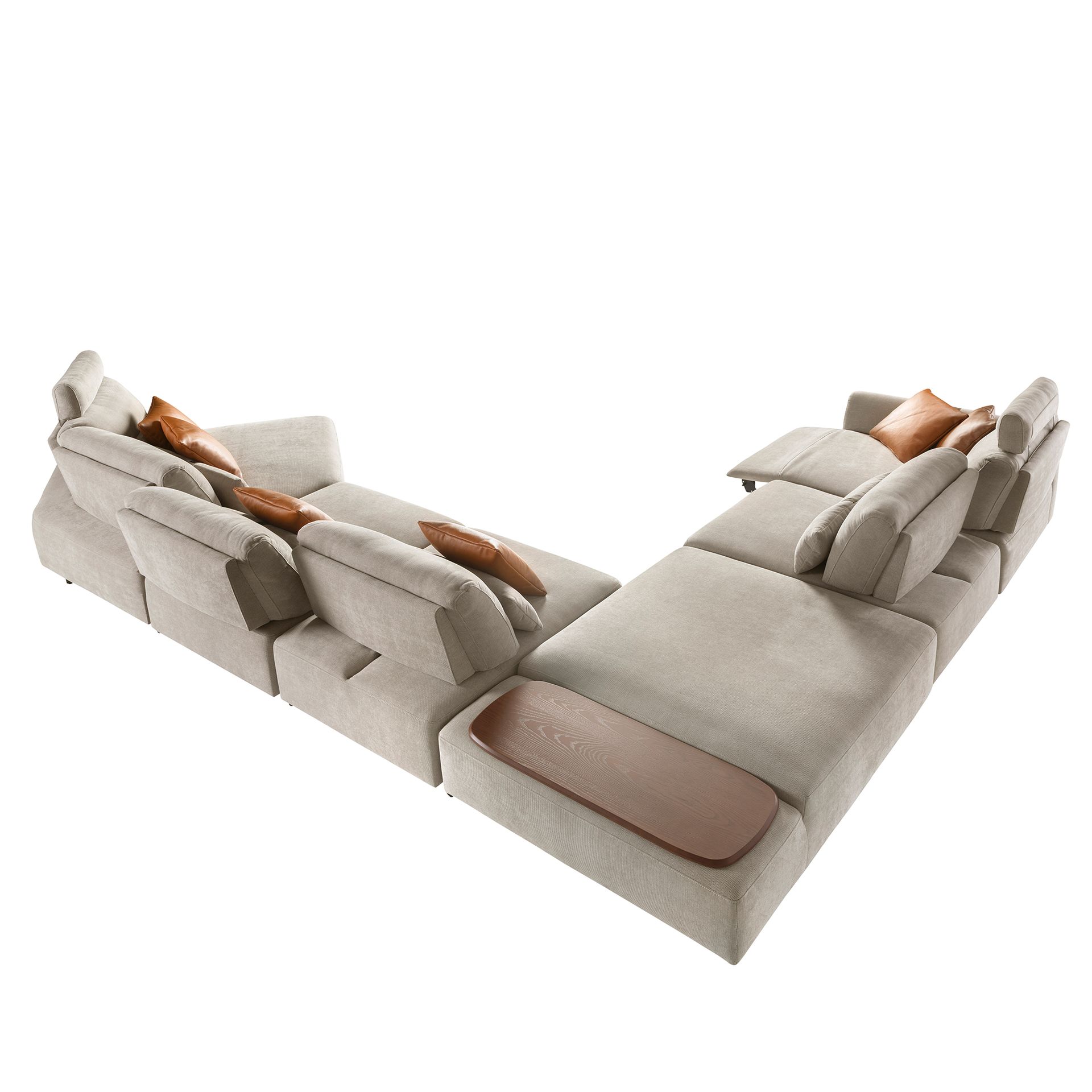 Modulares Sofa Récamiere Rechts Sand
