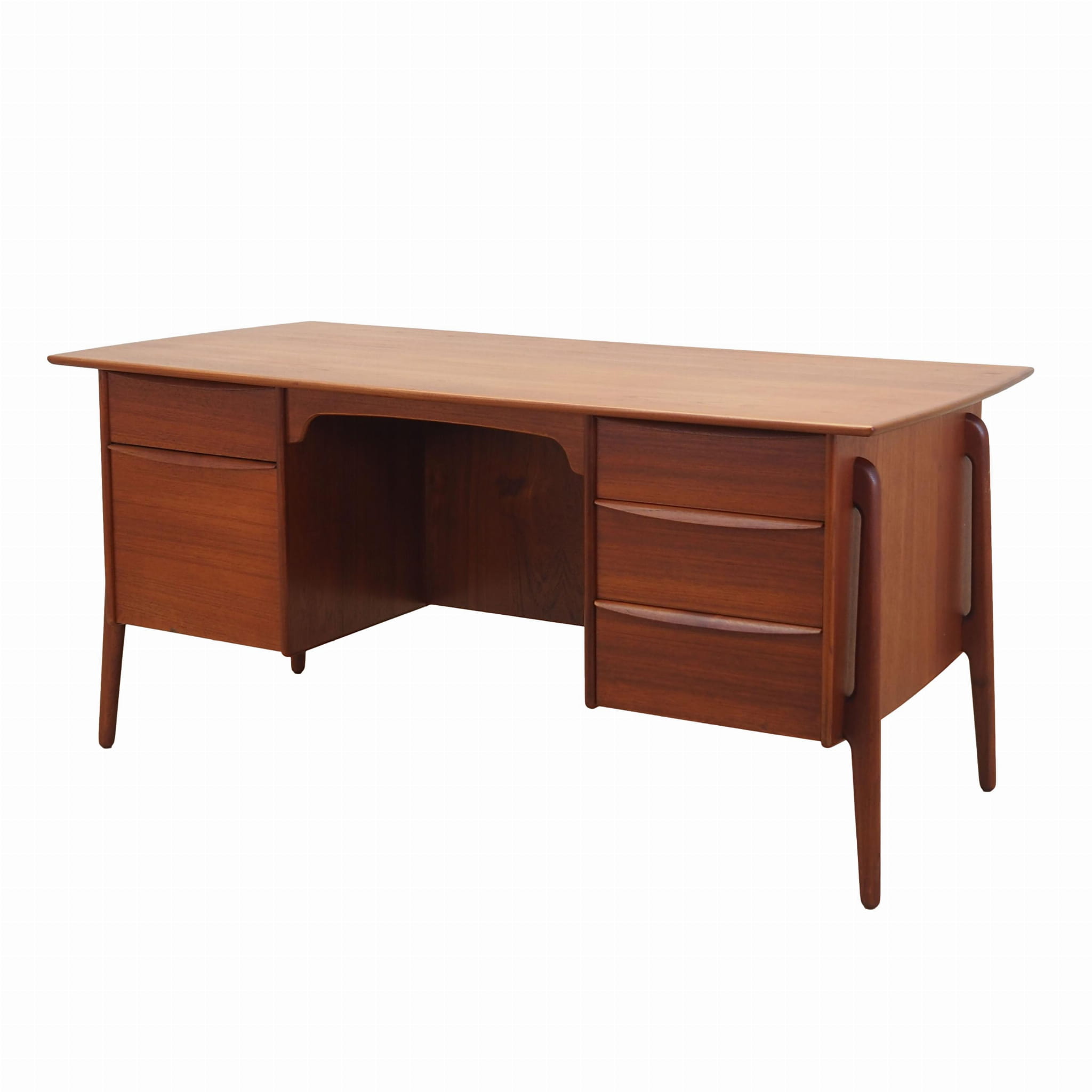 Scrivania vintage in teak marrone anni '60