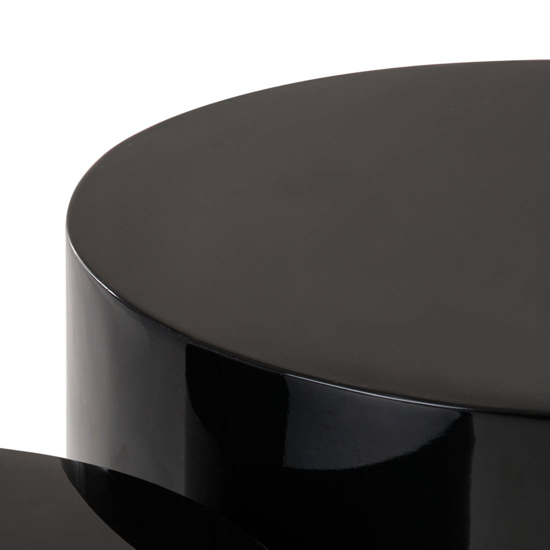2x Beistelltisch Circle Hochglanz Schwarz