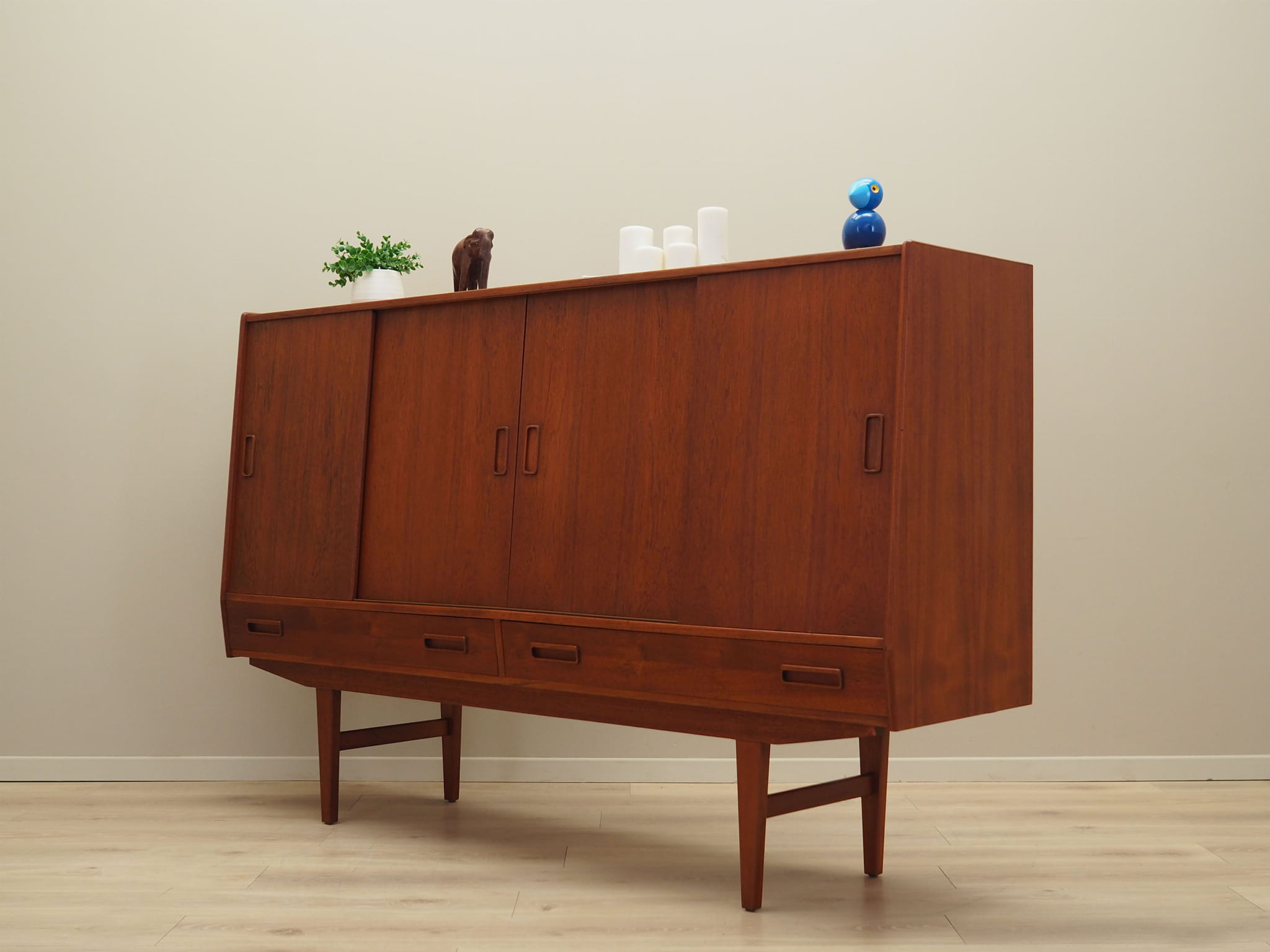 Highboard Teakholz Braun 1960er Jahre