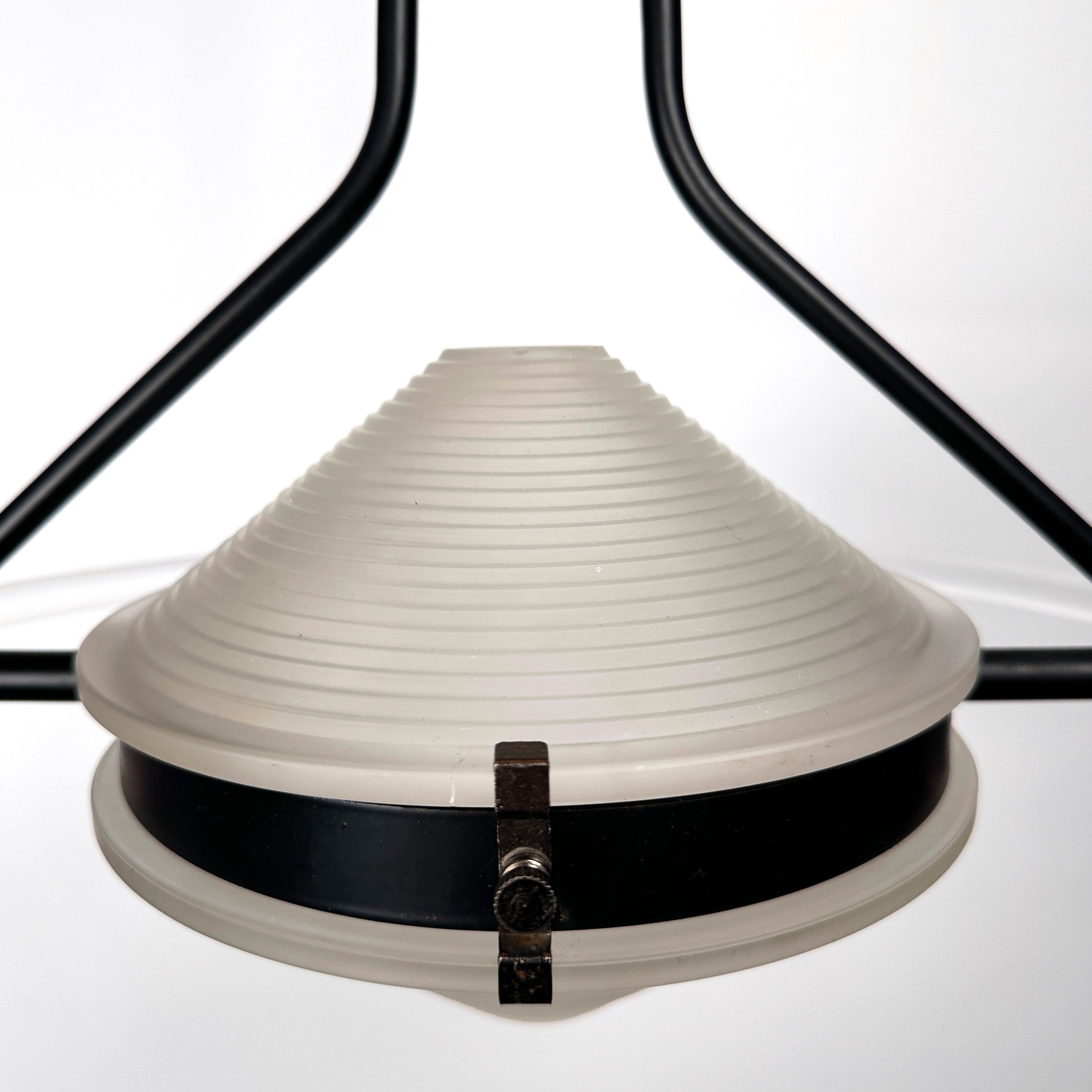 Deckenlampe Milchglas Plexiglas 1980er Jahre