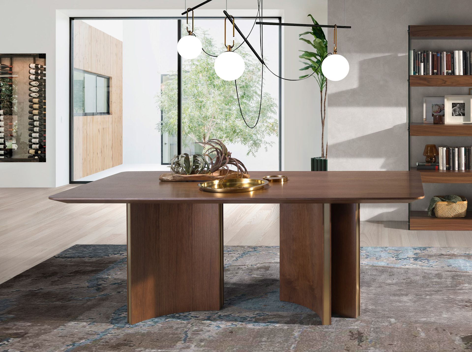 Dining table Walnut wood Brown