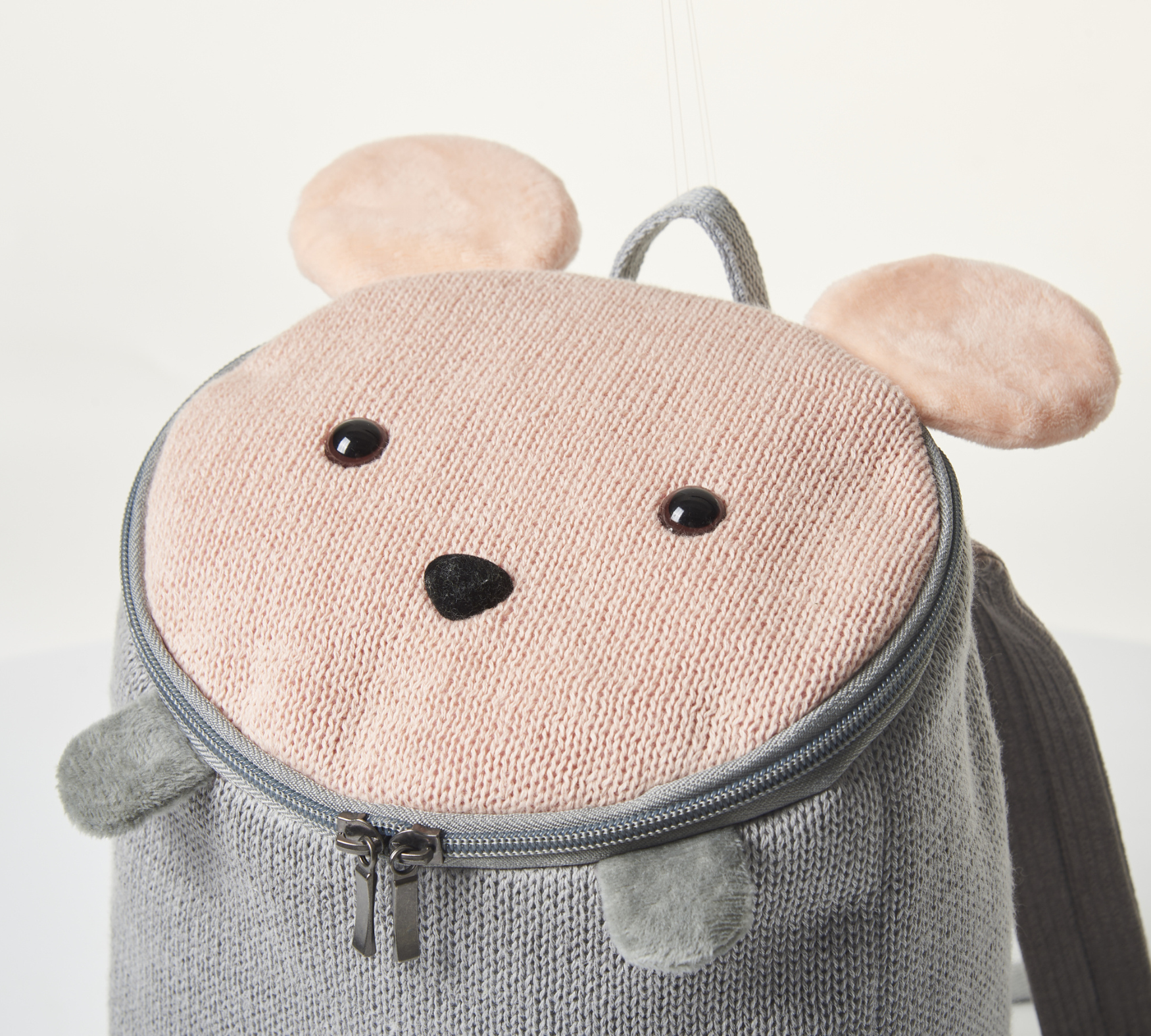 Maus Rucksack Baumwolle Grau