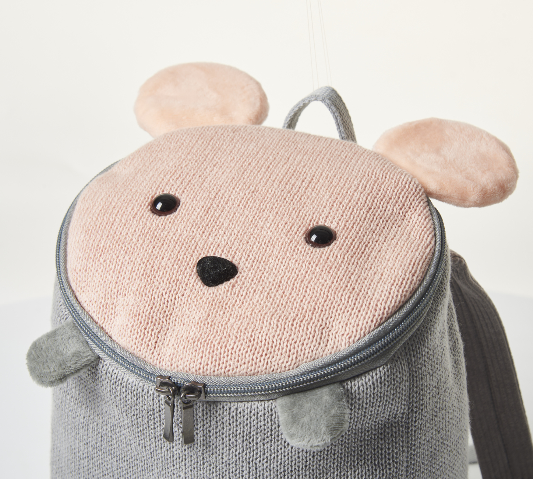Mouse Backpack Cotton Grey