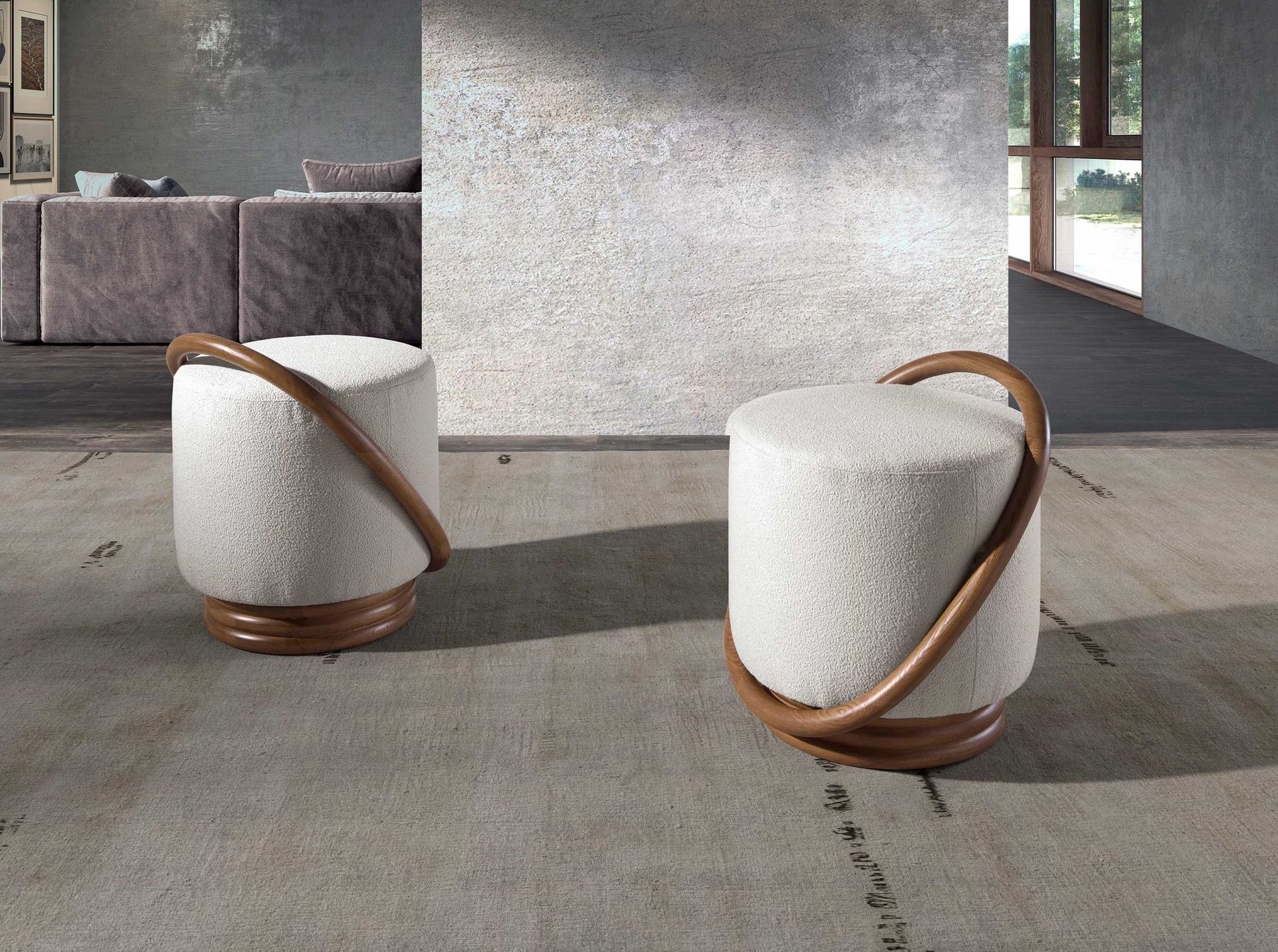 Fußhocker Textil Weiß