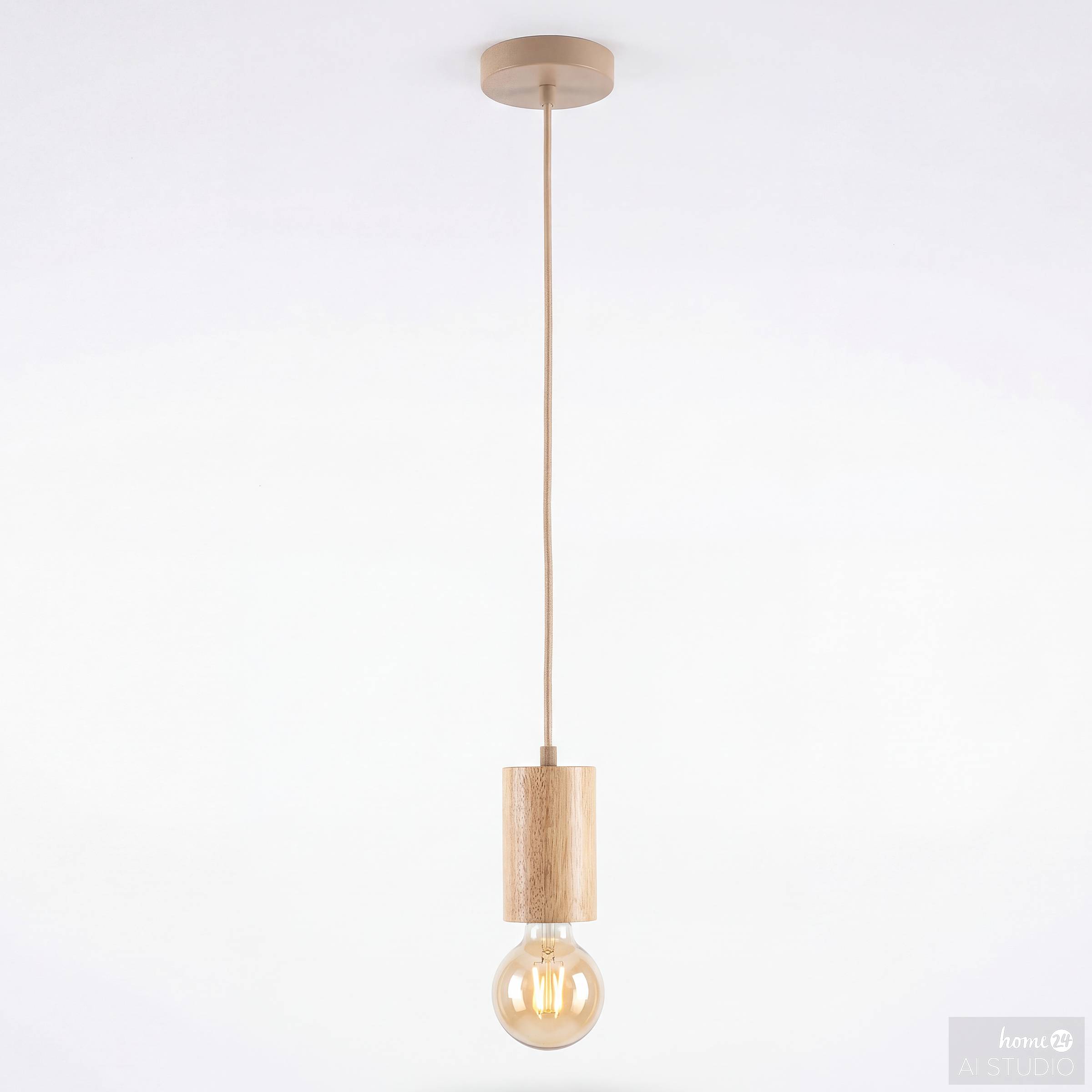Eluno Pendant Light Solid Pine Iron 1-light
