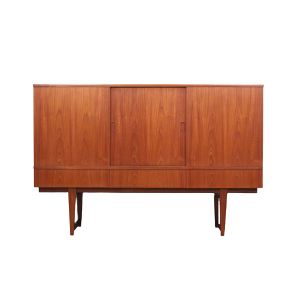 Vintage Highboard Teakholz Braun 1960er Jahre