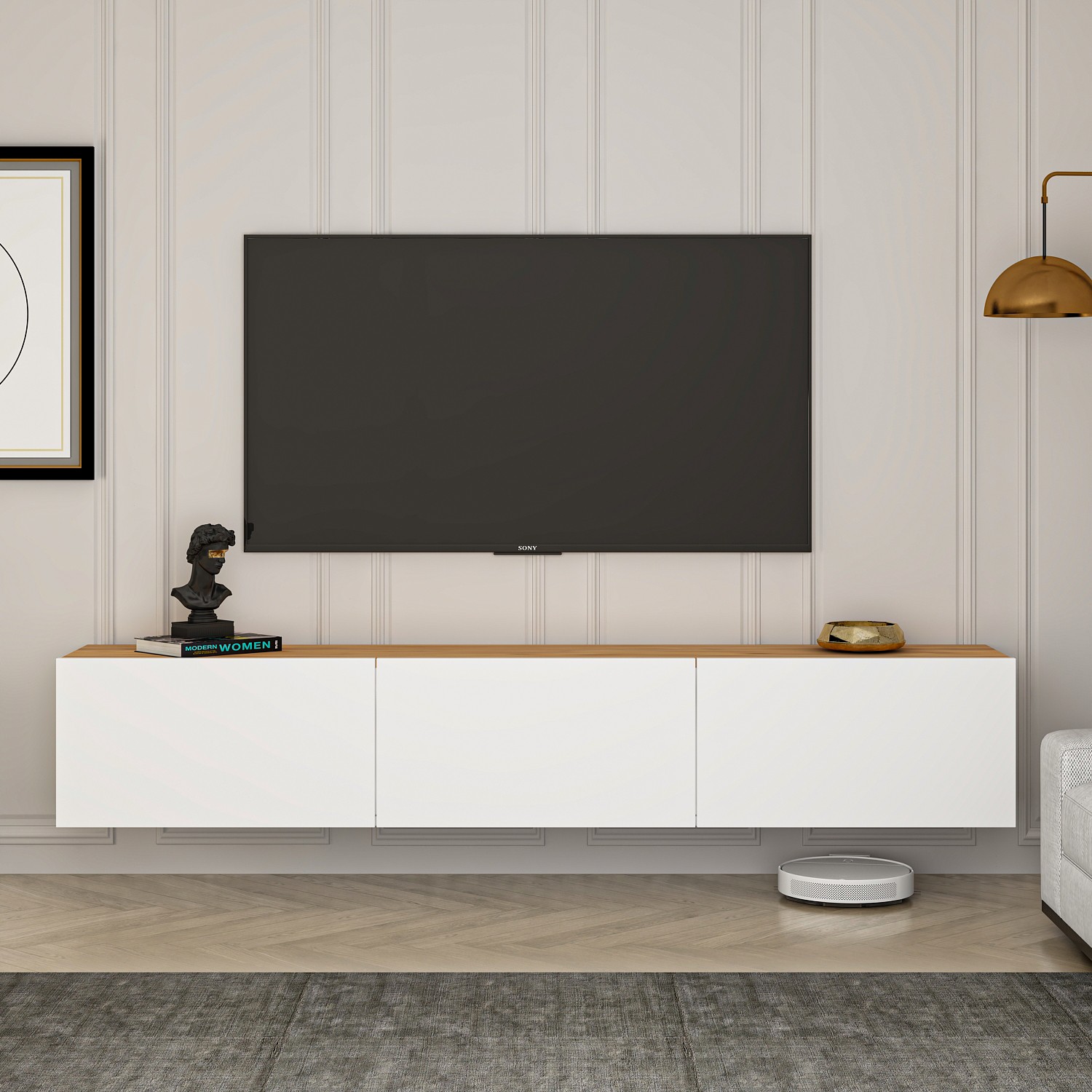 TV stand White Atlantic pine