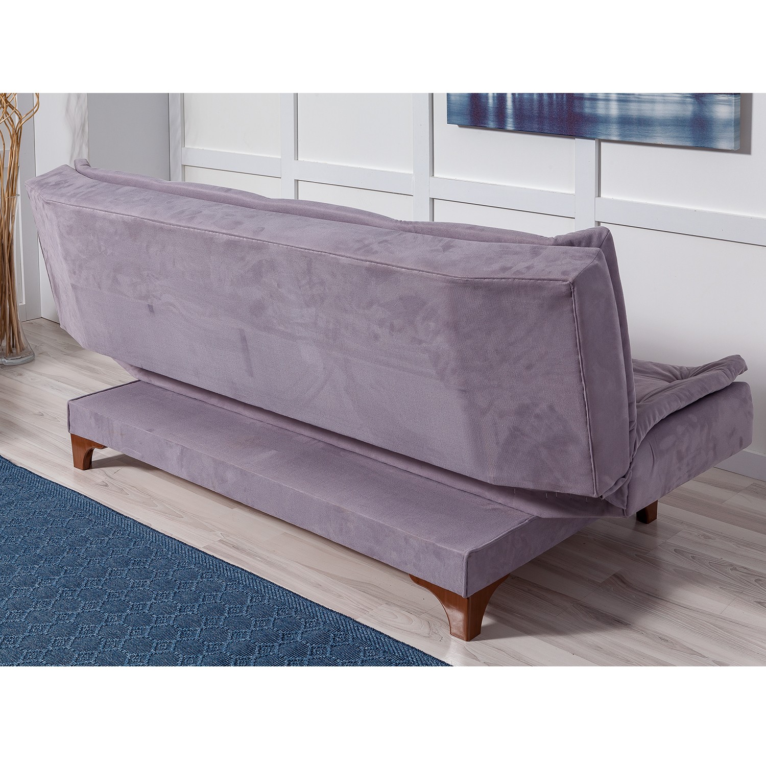 Kelebek Schlafsofa 3-Sitzer Holz Grau