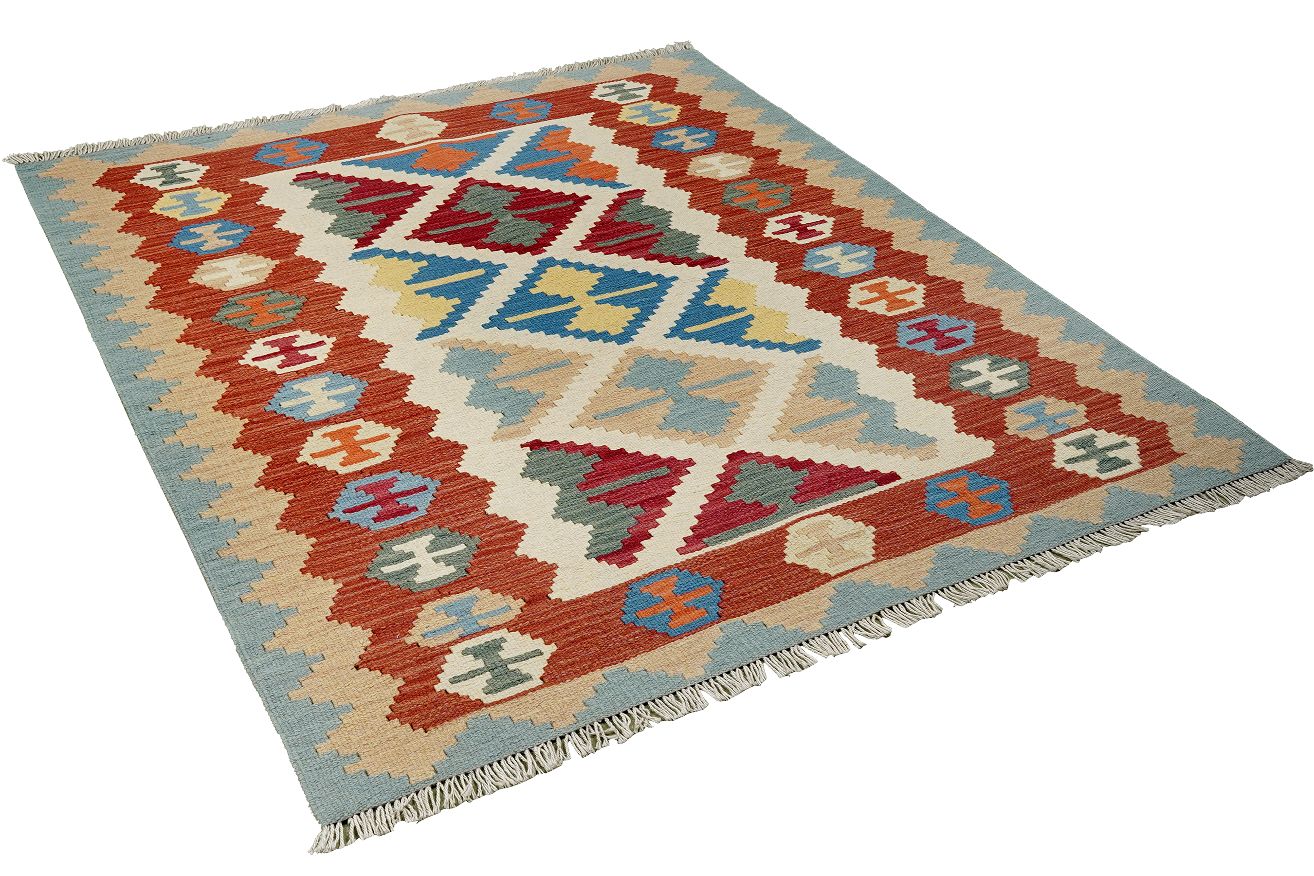 Kilim Gashgai Teppich Wolle Mehrfarbig