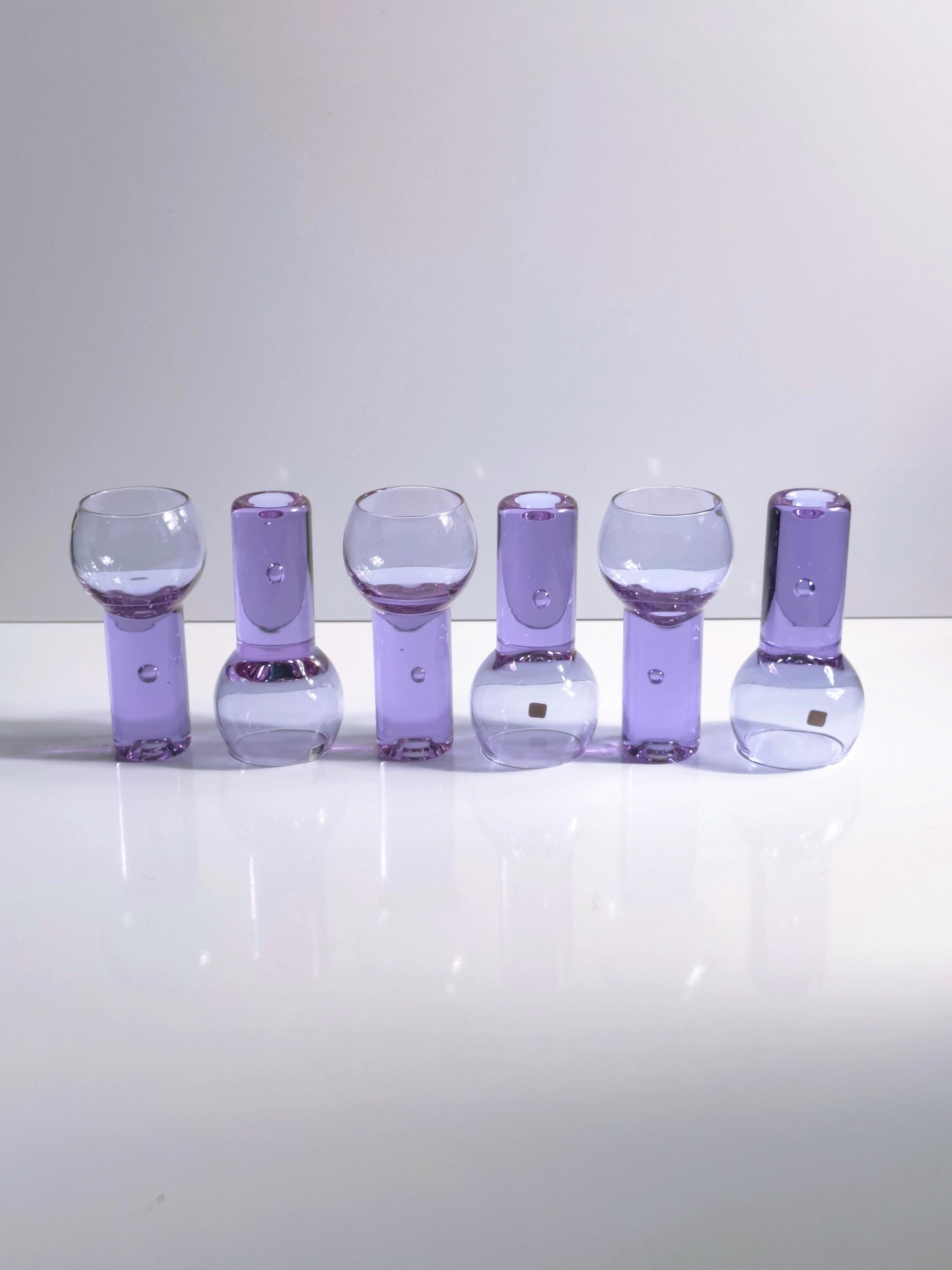 6x Vintage Aperitif glasses Alexandrite glass 1970s