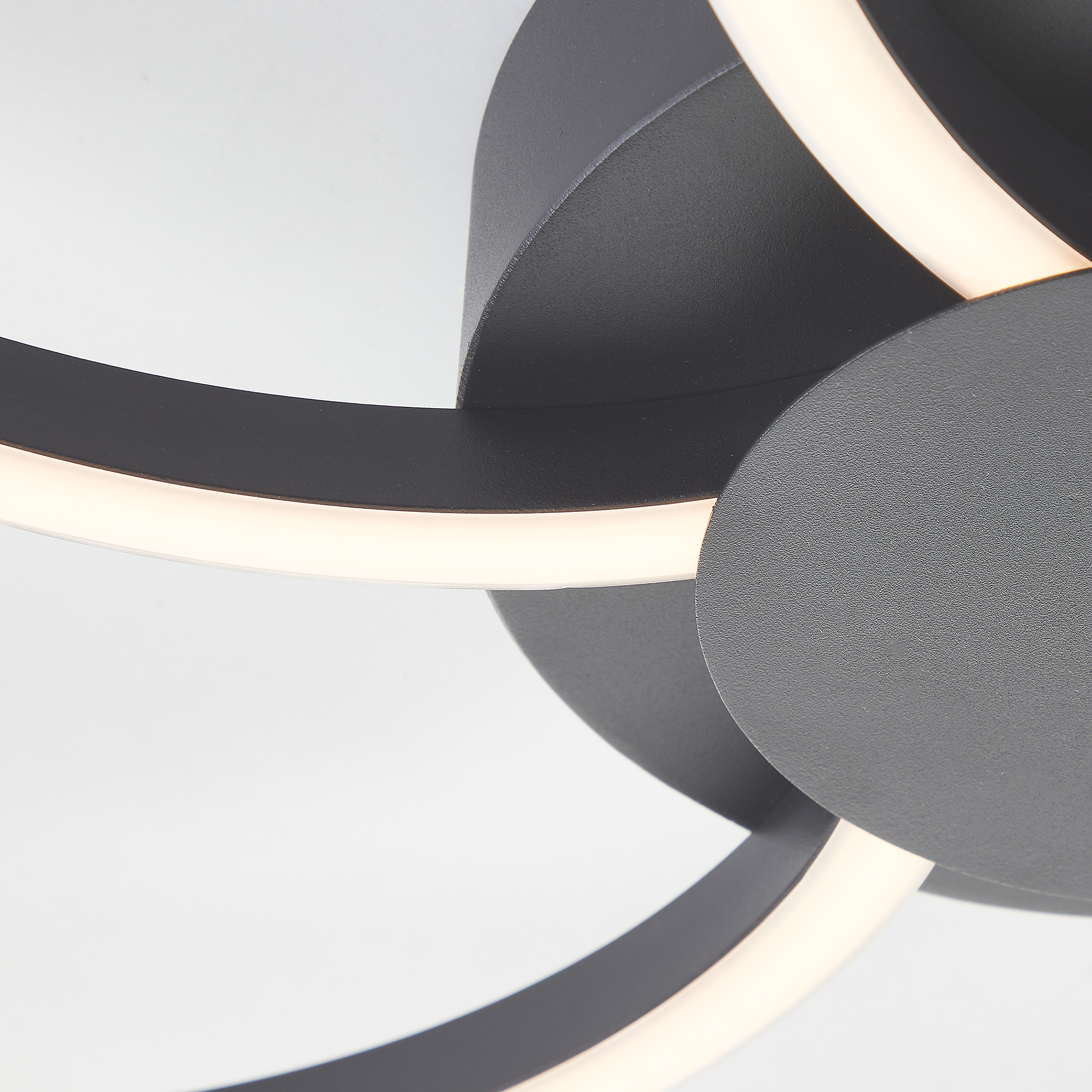 Fico LED-Deckenleuchte Aluminium Acrylglas Schwarz 65cm