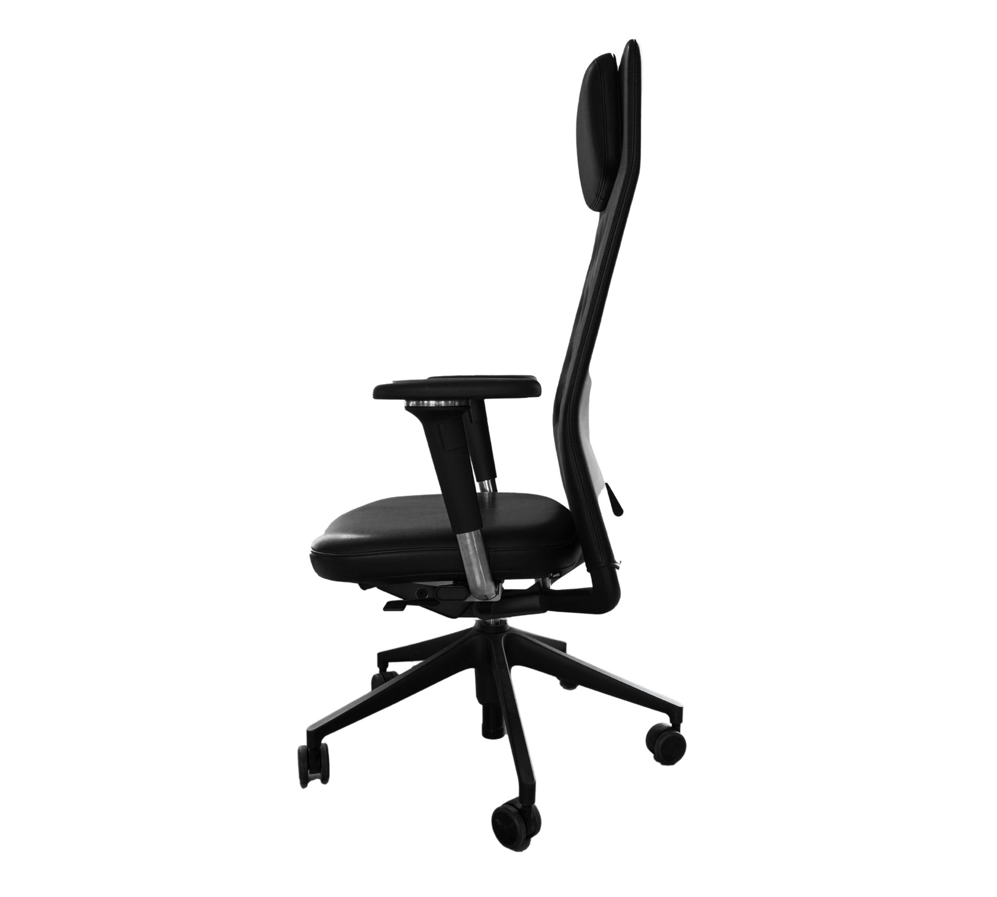 Vitra ID Trim L Bürostuhl Leder Schwarz Flowmotion