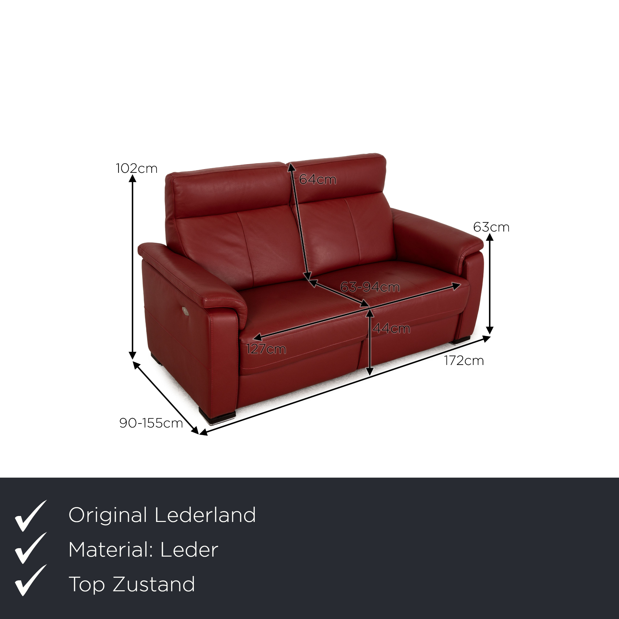 Ledercouch/ deals Ledersofa von Lederland, gebraucht