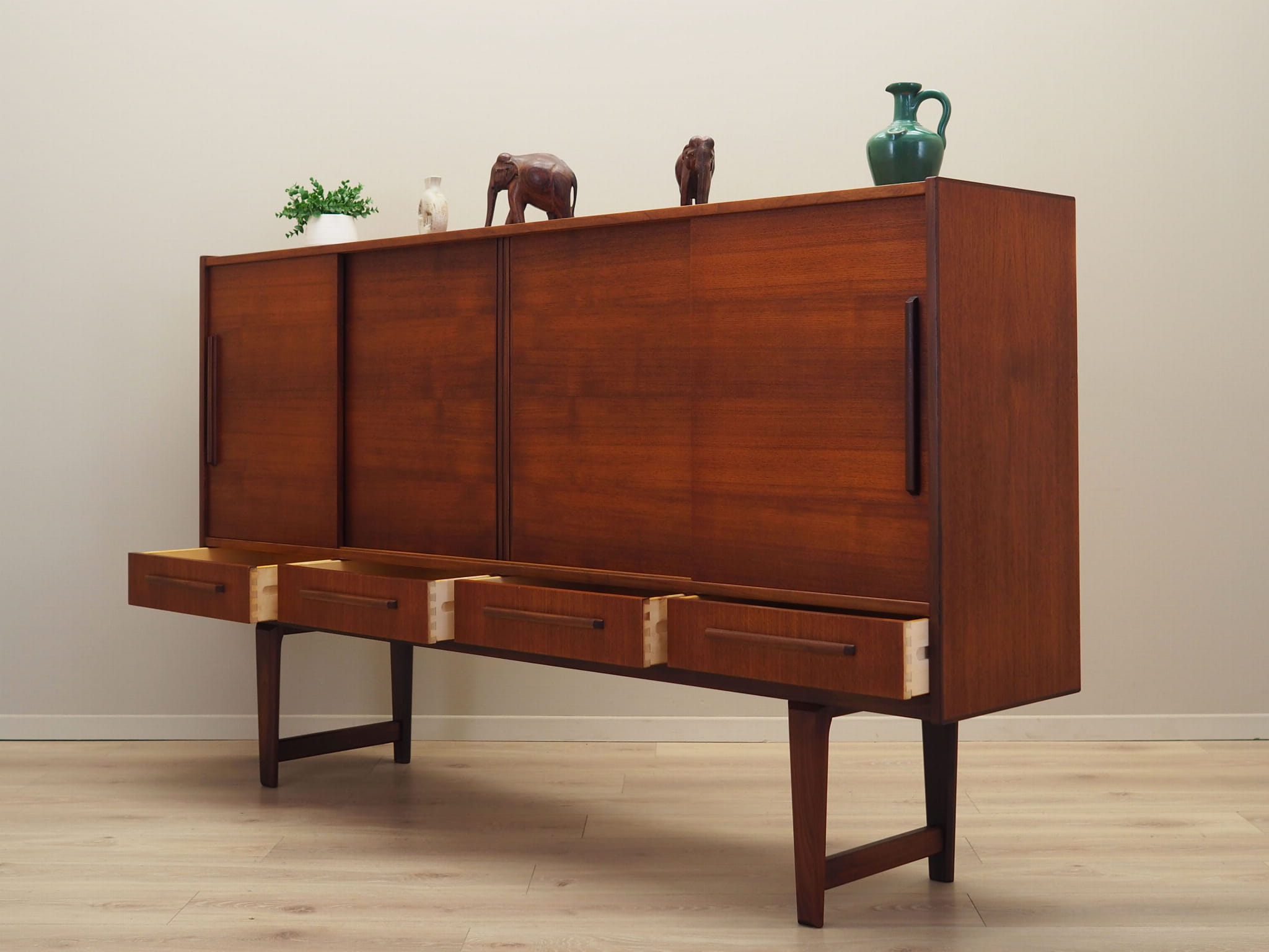 Vintage sideboard teak wood brown 1960s