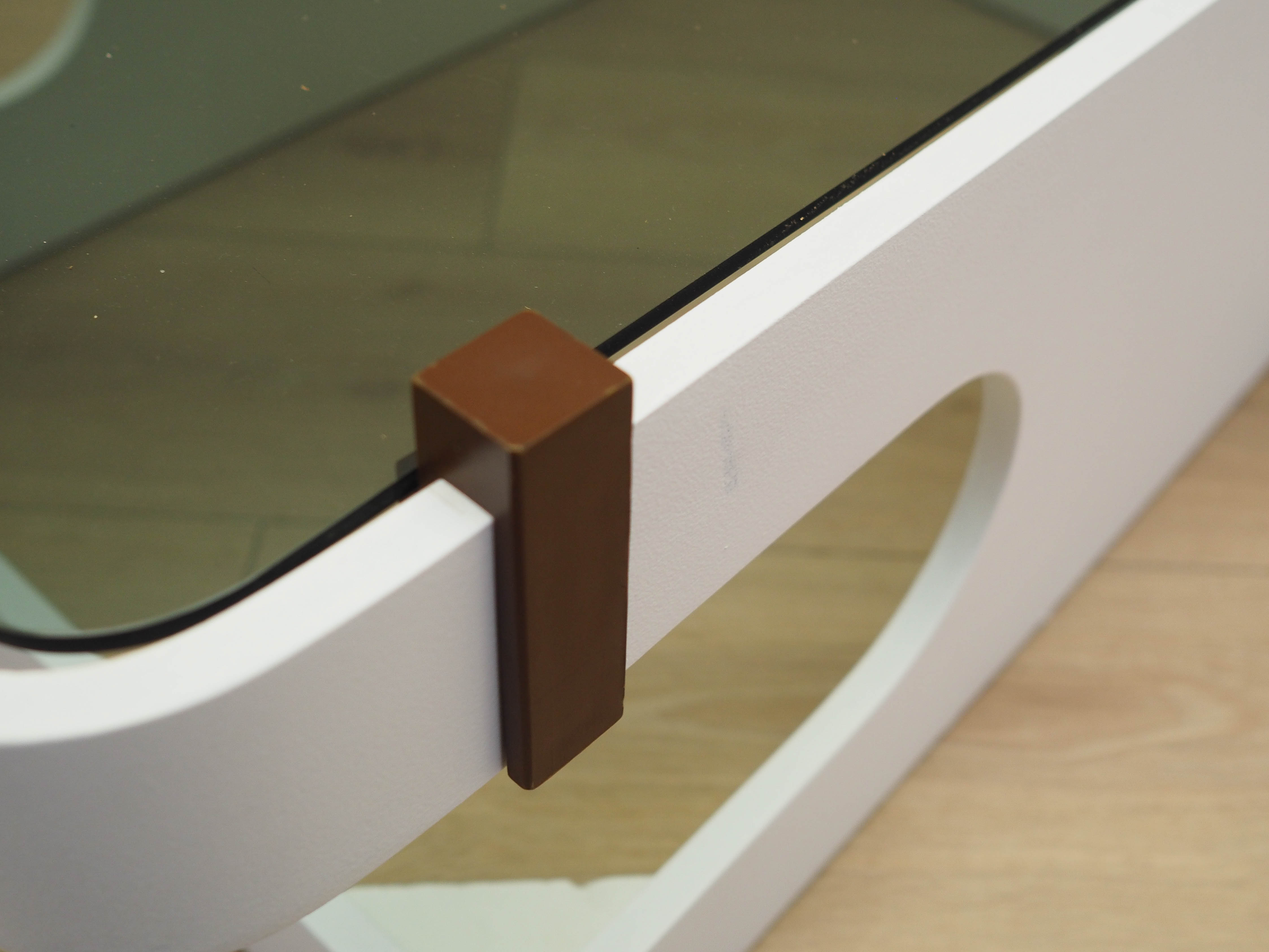 Kaffeetisch Glas Weiß 1970er Jahre