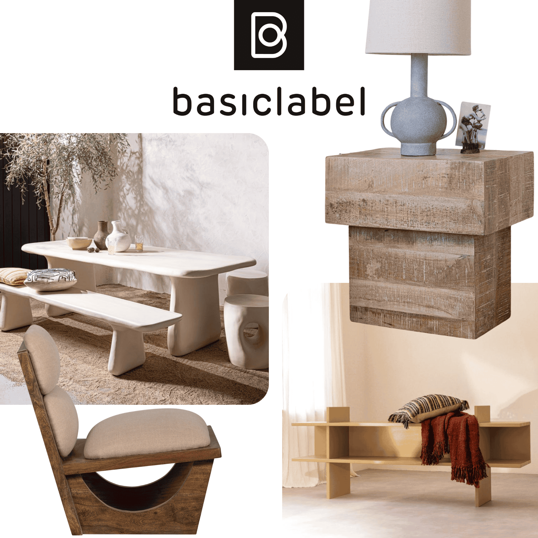 Basiclabel steht für modernes, inspirierendes Wohnen mit klarer Handschrift. In der eigenen Fabrik in Nordholland entstehen funktionale, schlichte und robuste Möbel aus reinen Materialien – stilvoll, zeitgemäß und individuell. Bei COCOLI findest du unter anderem Auslaufmodelle von Basiclabel, die nicht mehr produziert werden, in neuwertigem Zustand.