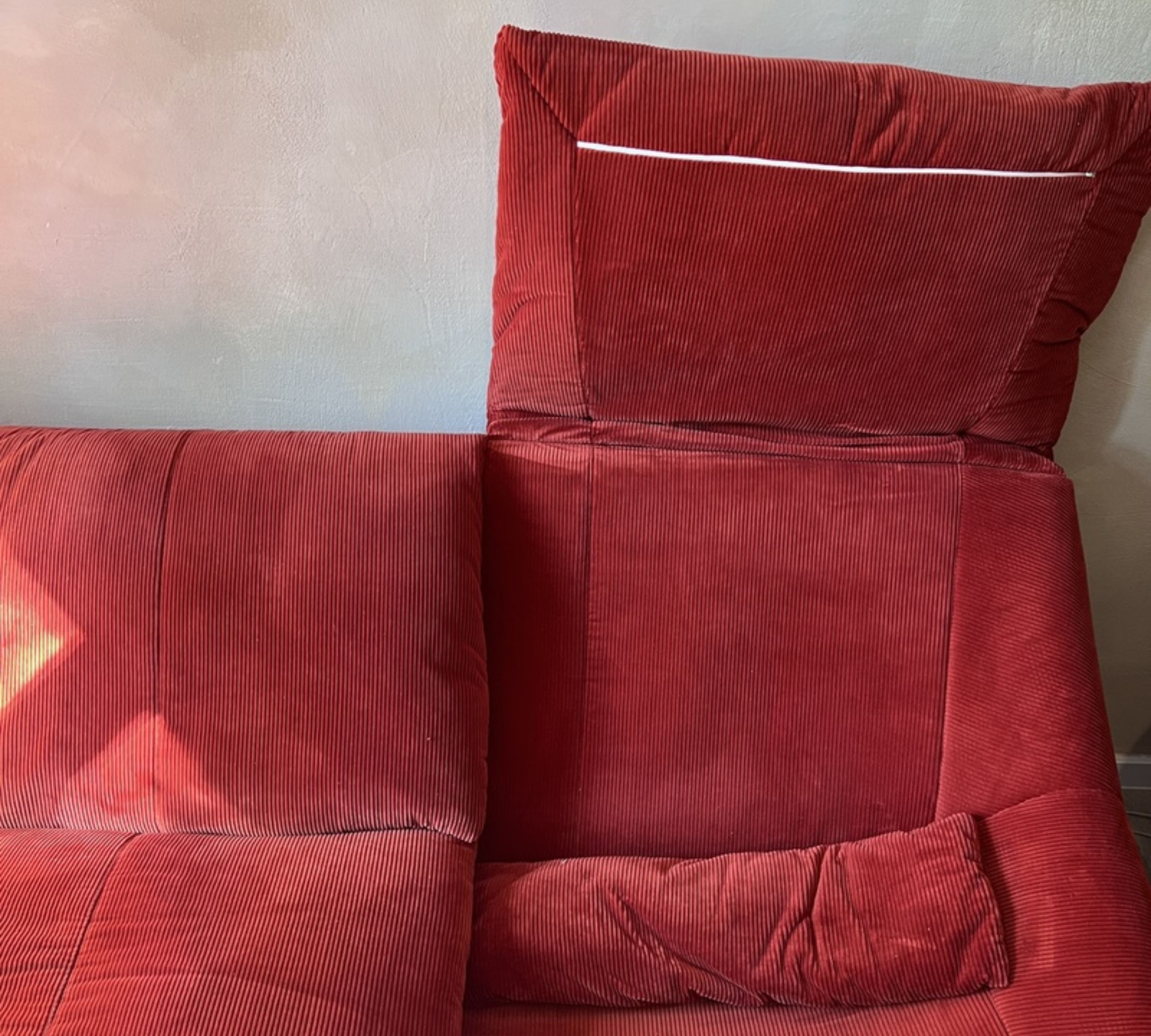 Plumy Sofa 3-Sitzer Baumwolle Rot