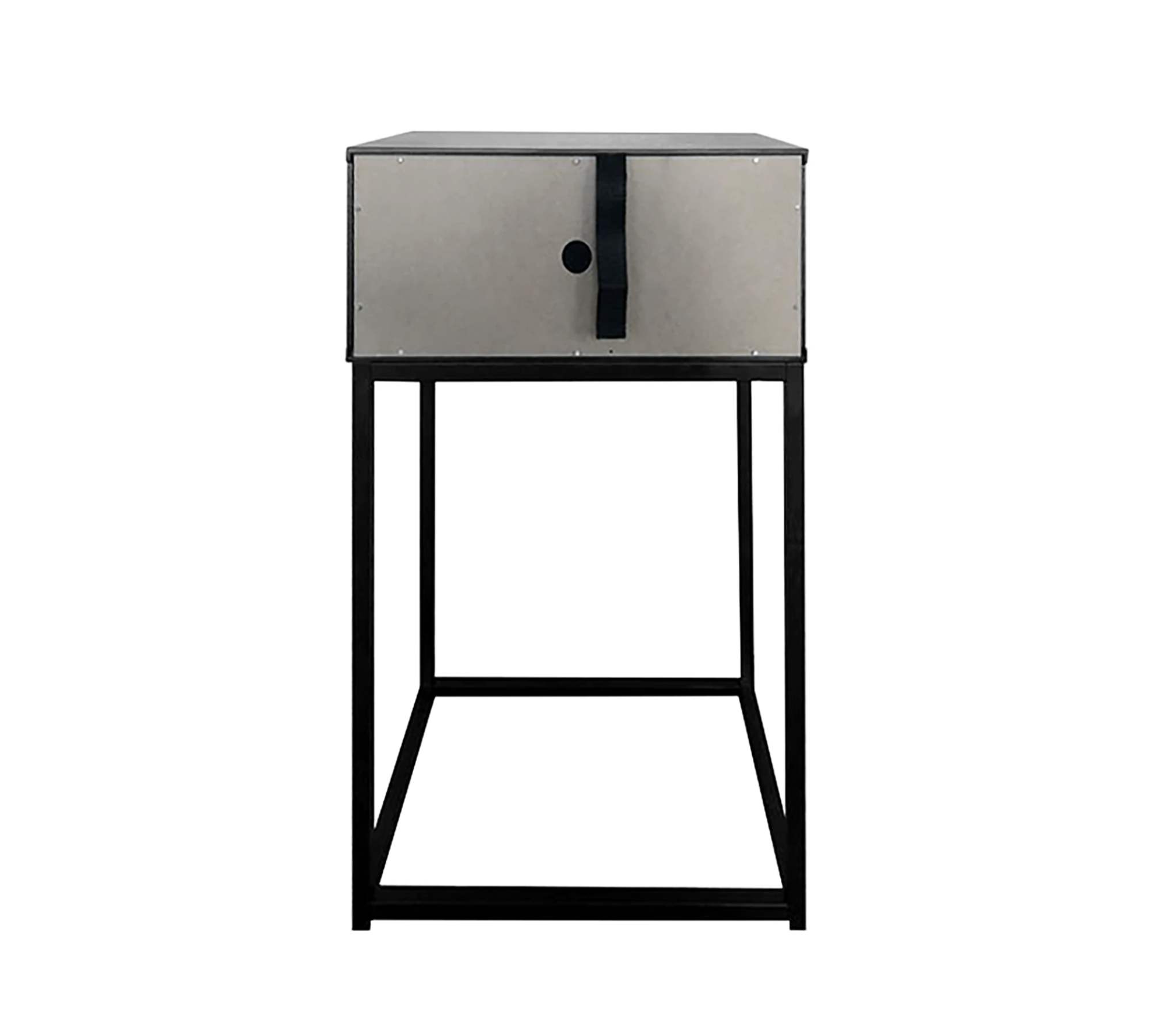 Nachttisch Holz Metall Schwarz
