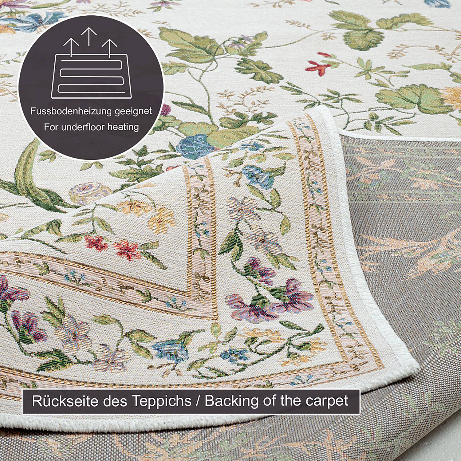 Flomi Sagrini Kurzflorteppich Creme 60 x 90 cm