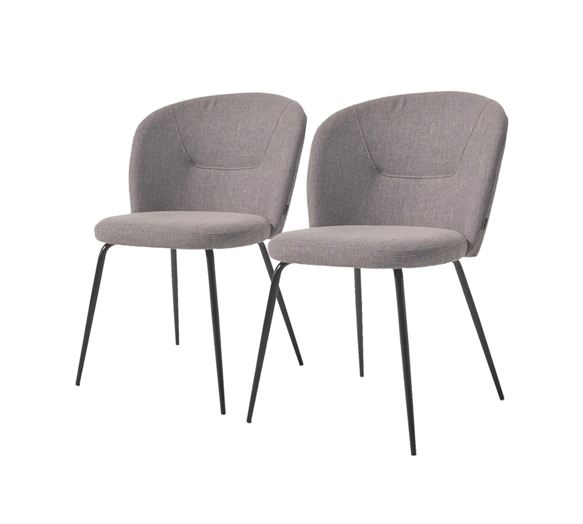 2x Esszimmerstuhl Strukturstoff Stahl Grau