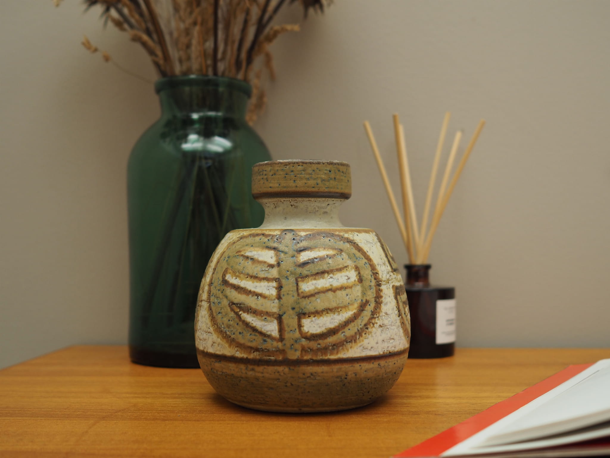 Vintage Vase Ceramic Multicolored 1970s