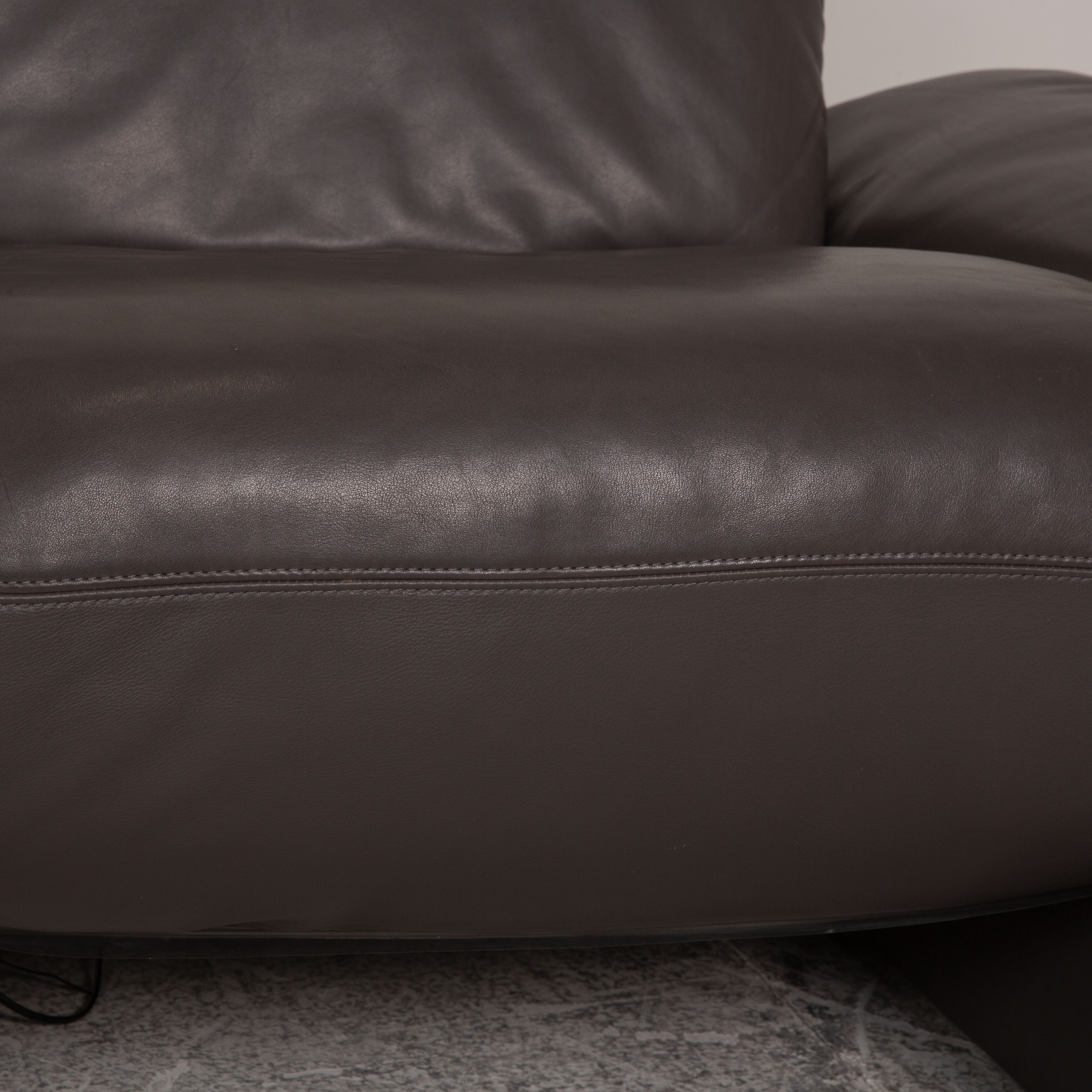 Enzo Sofa 2-Sitzer mit Liegefunktion Leder Anthrazit 