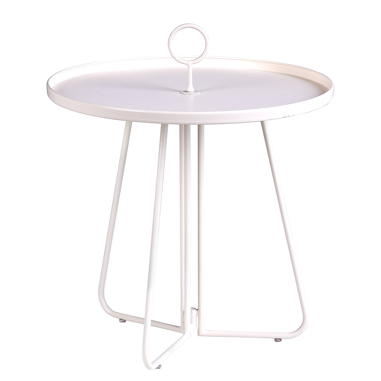 Beistelltisch PORTER mit Griff Metall Creme
