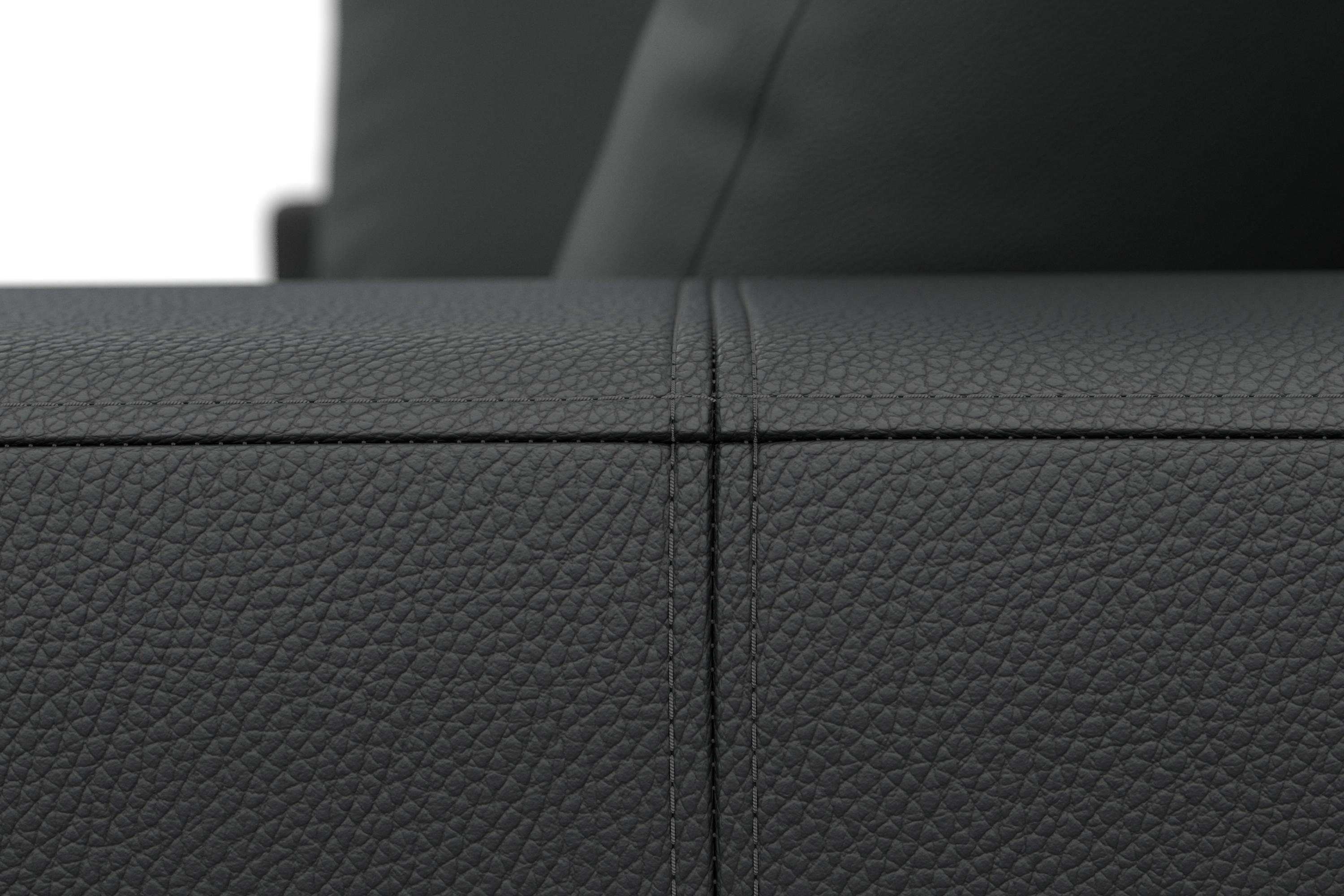 Groove Sofa 3-Sitzer Leder Schwarz