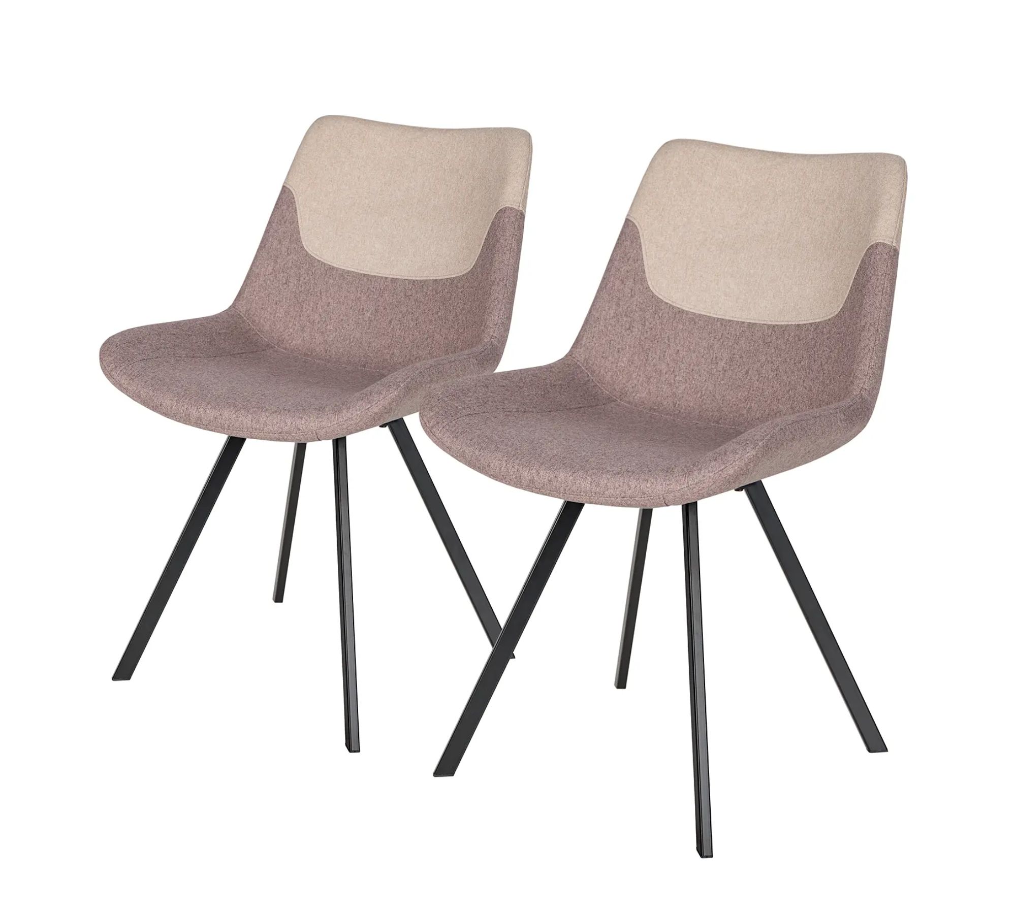 2x Cielo II Dining chair steel fabric stone brown