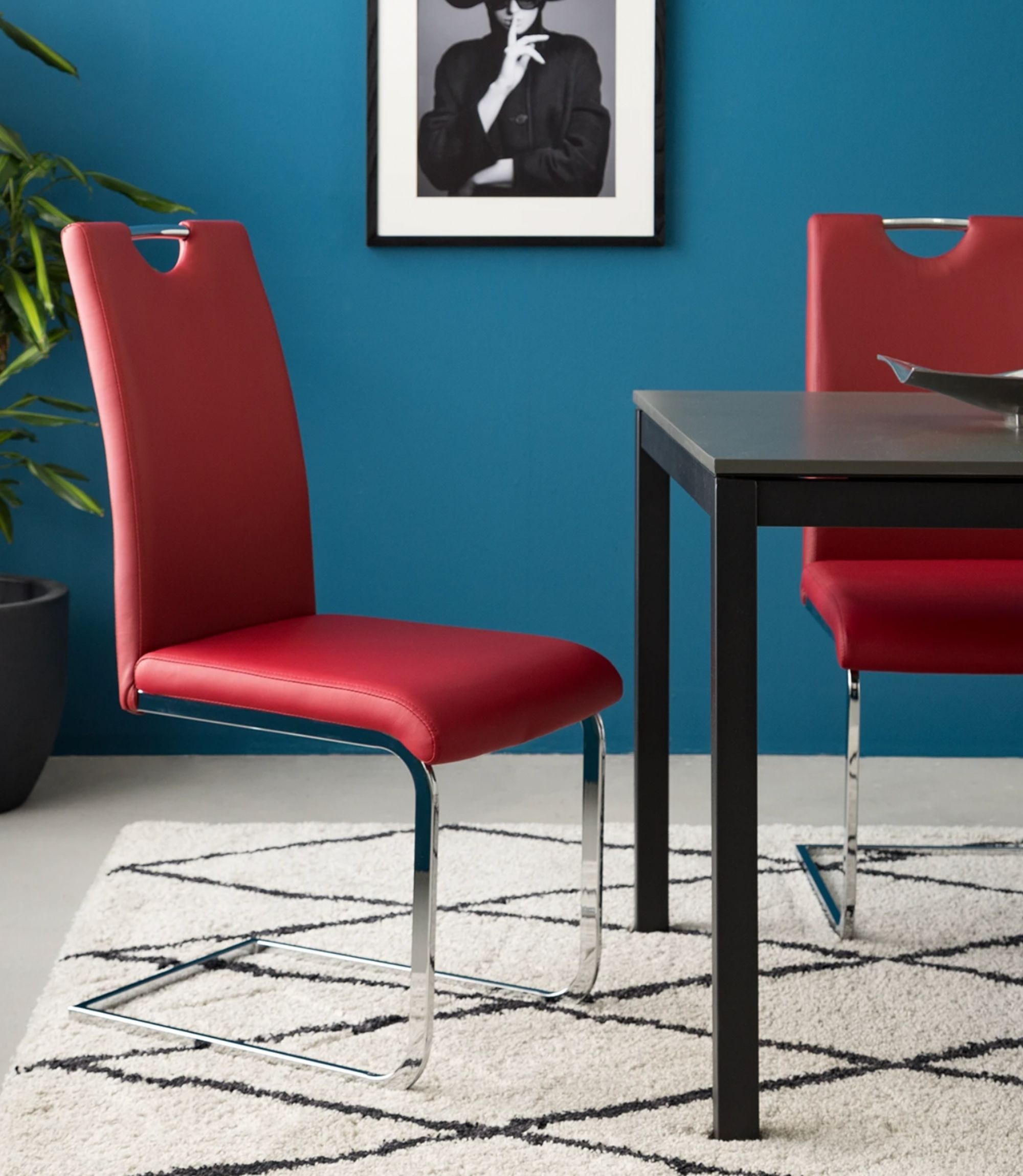 Freischwinger Pasala Kunstleder Burgunderrot 2er Set