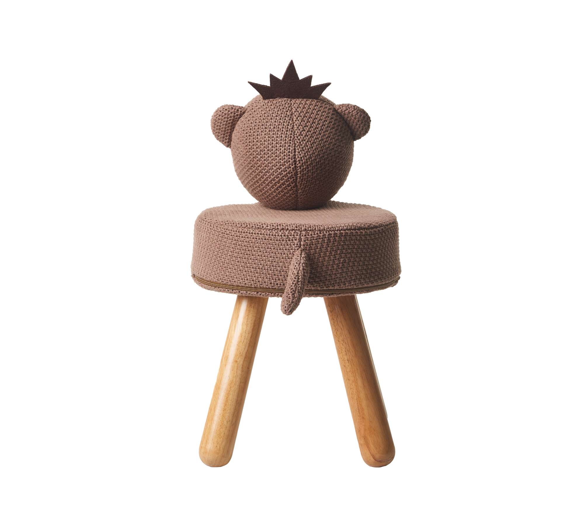 Yogui Kinderhocker Baumwolle Holz Braun