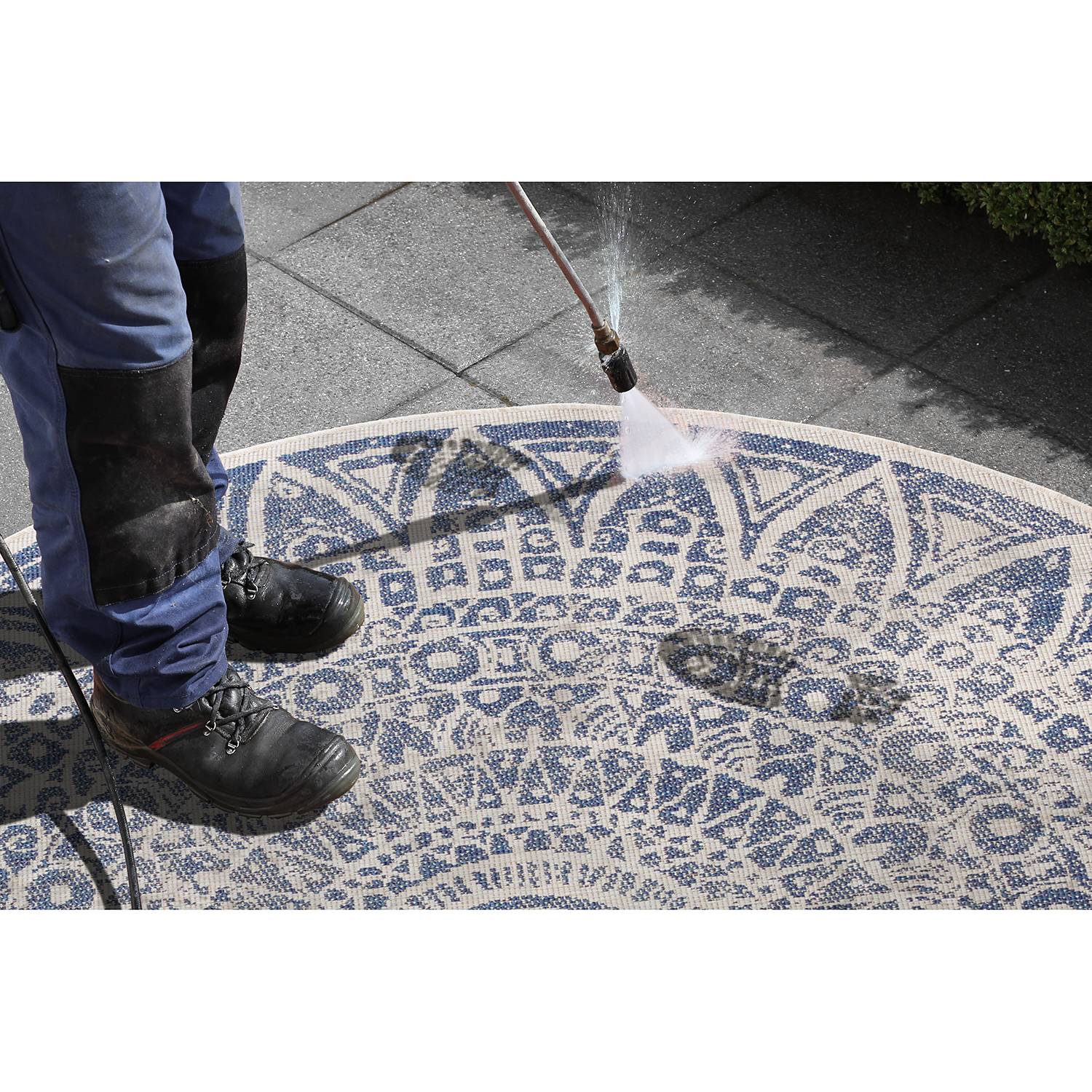 Lilja Wendeteppich Polypropylen Blau 