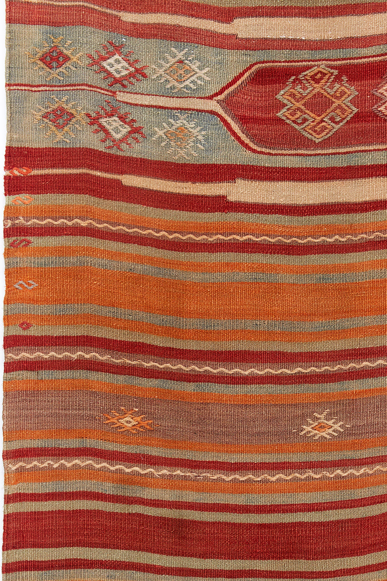 Vintage Anatolian Kilim Handgewebt Wolle 1960er Jahre