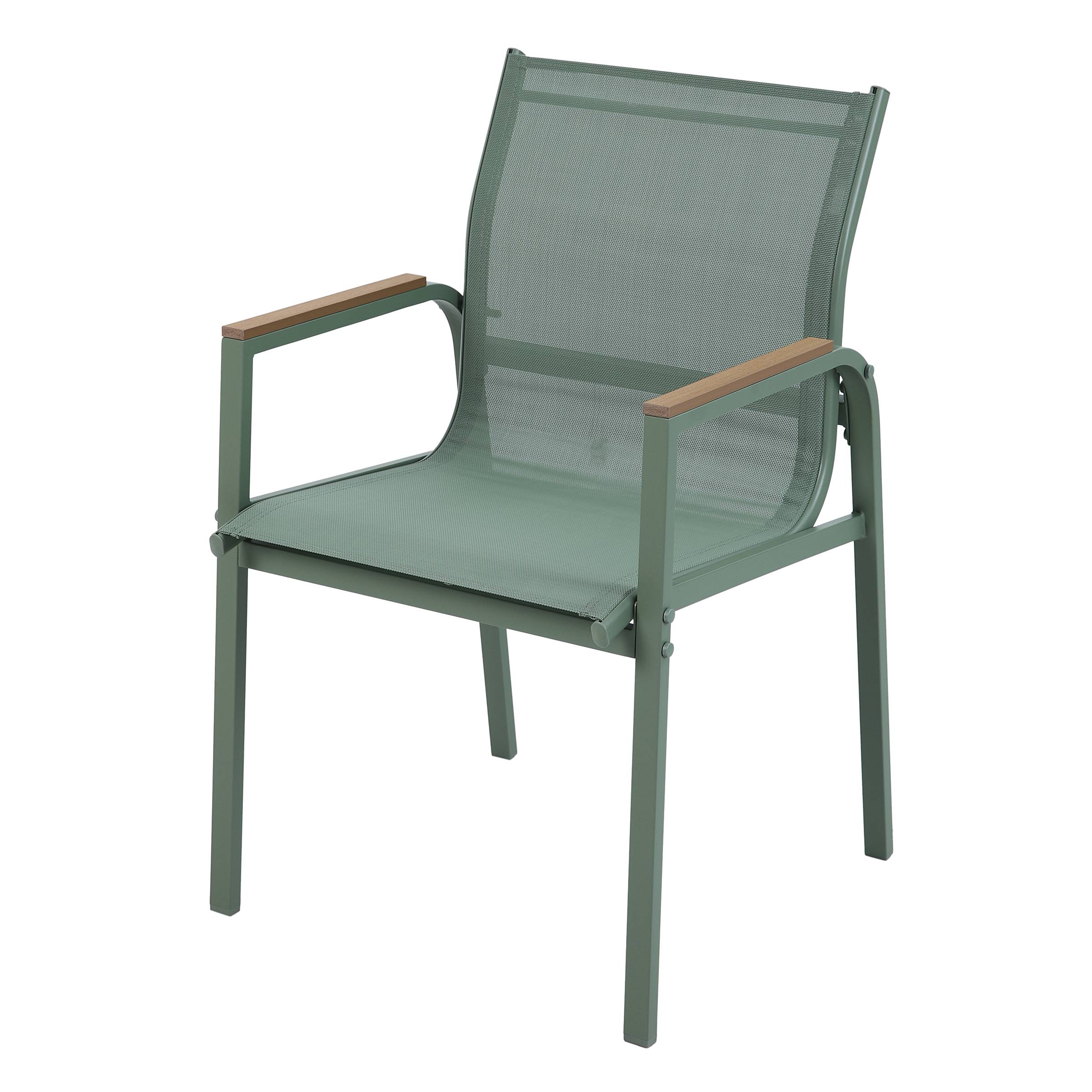 Garden Chair Alora Set of 2 Steel Olefin Green