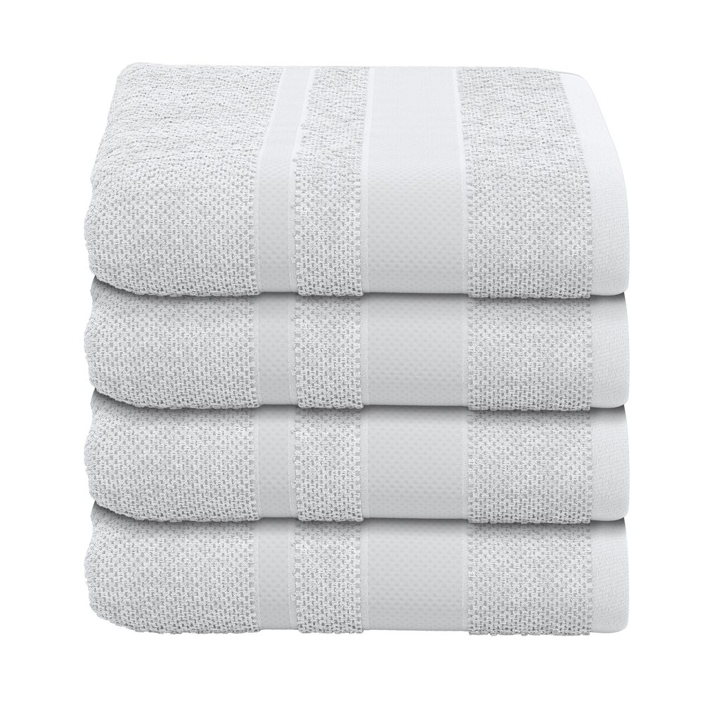 4-tlg. Handtuch-Set aus Baumwolle Hellgrau Öko-Tex Standard