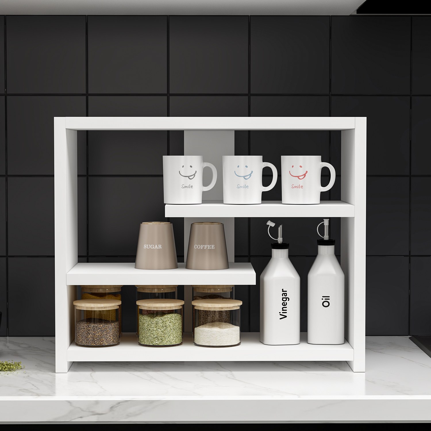 Gupse Wandregal Holzfurnier Weiß