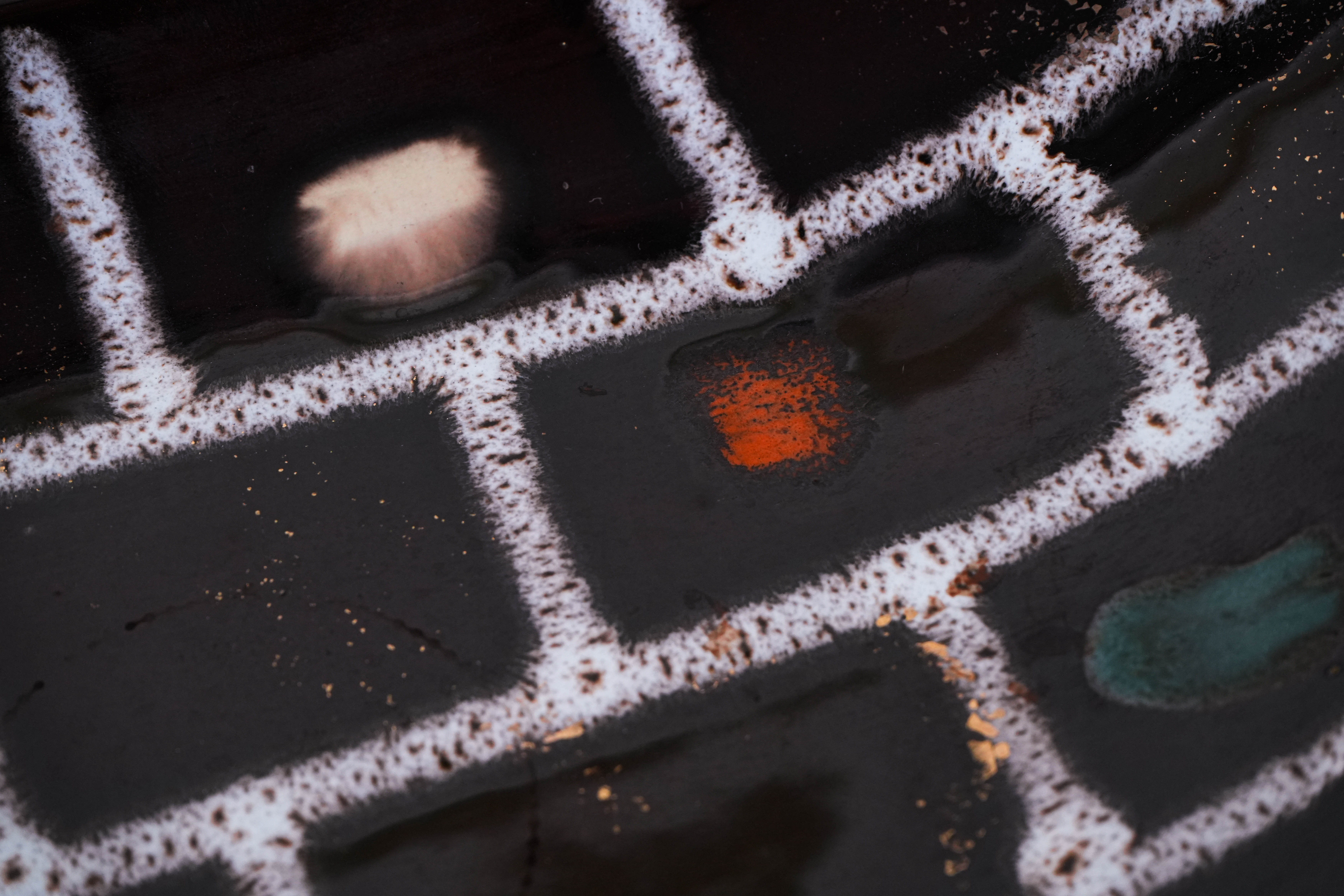 Keramikteller Grün 1960er Jahre