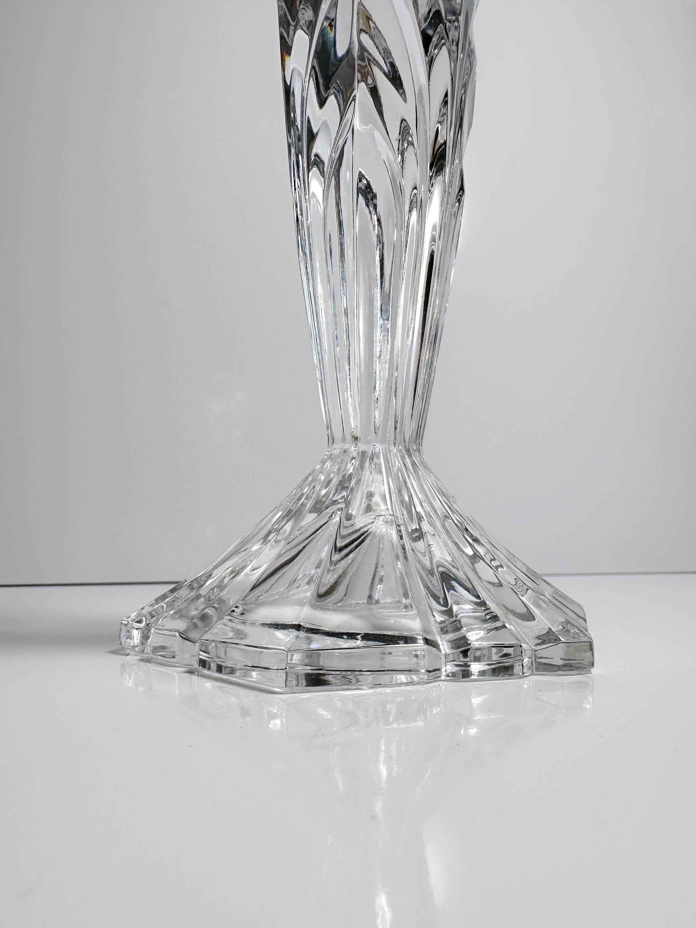 Vintage candlestick crystal glass 1970s