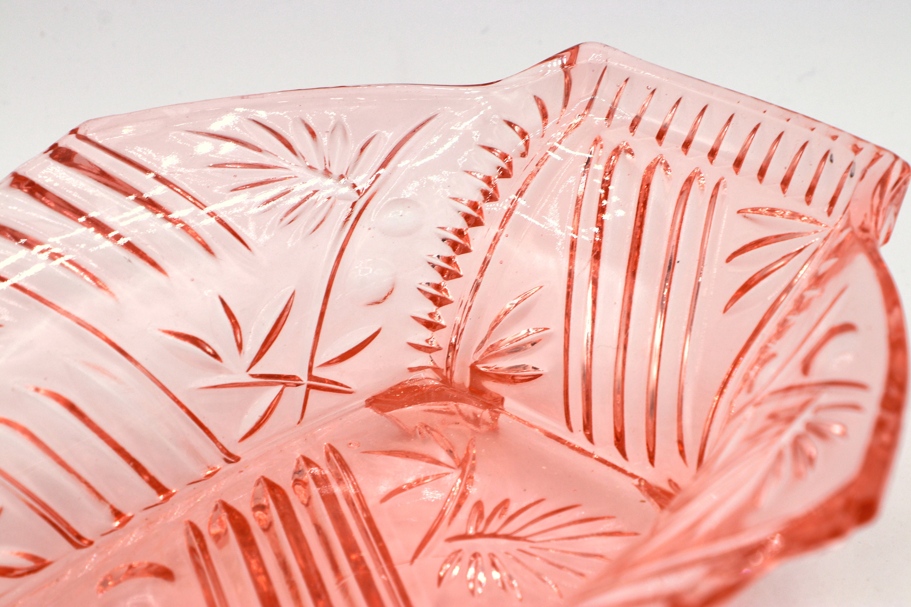 Vintage Rosalin Glass Footed Bowl 1930s