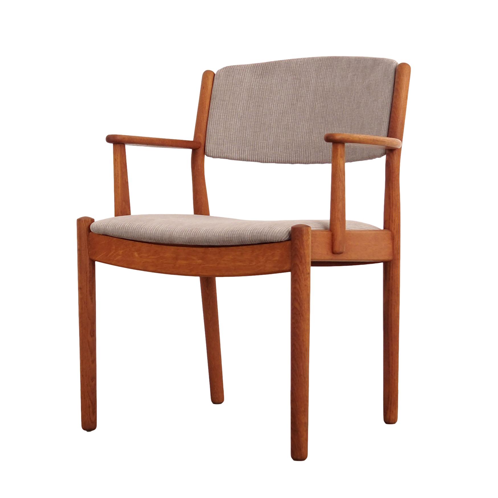 Vintage Stuhl Holz Textil Grau 1960er Jahre