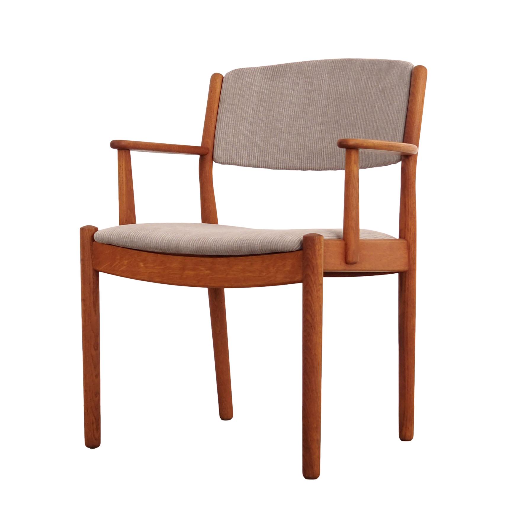 Sedia vintage legno tessuto grigio anni '60