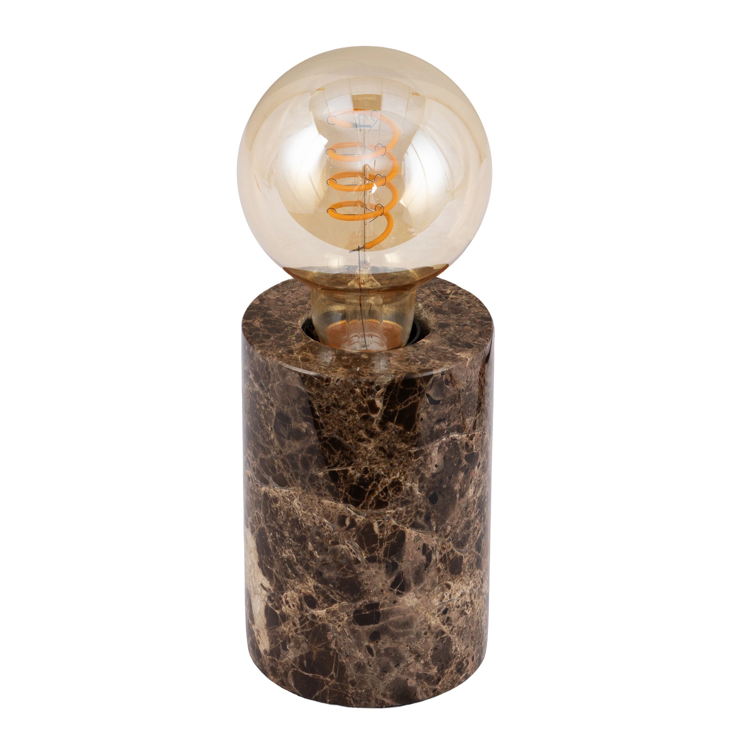 Frigid Tischleuchte 1-flammig Marmor Rotbraun