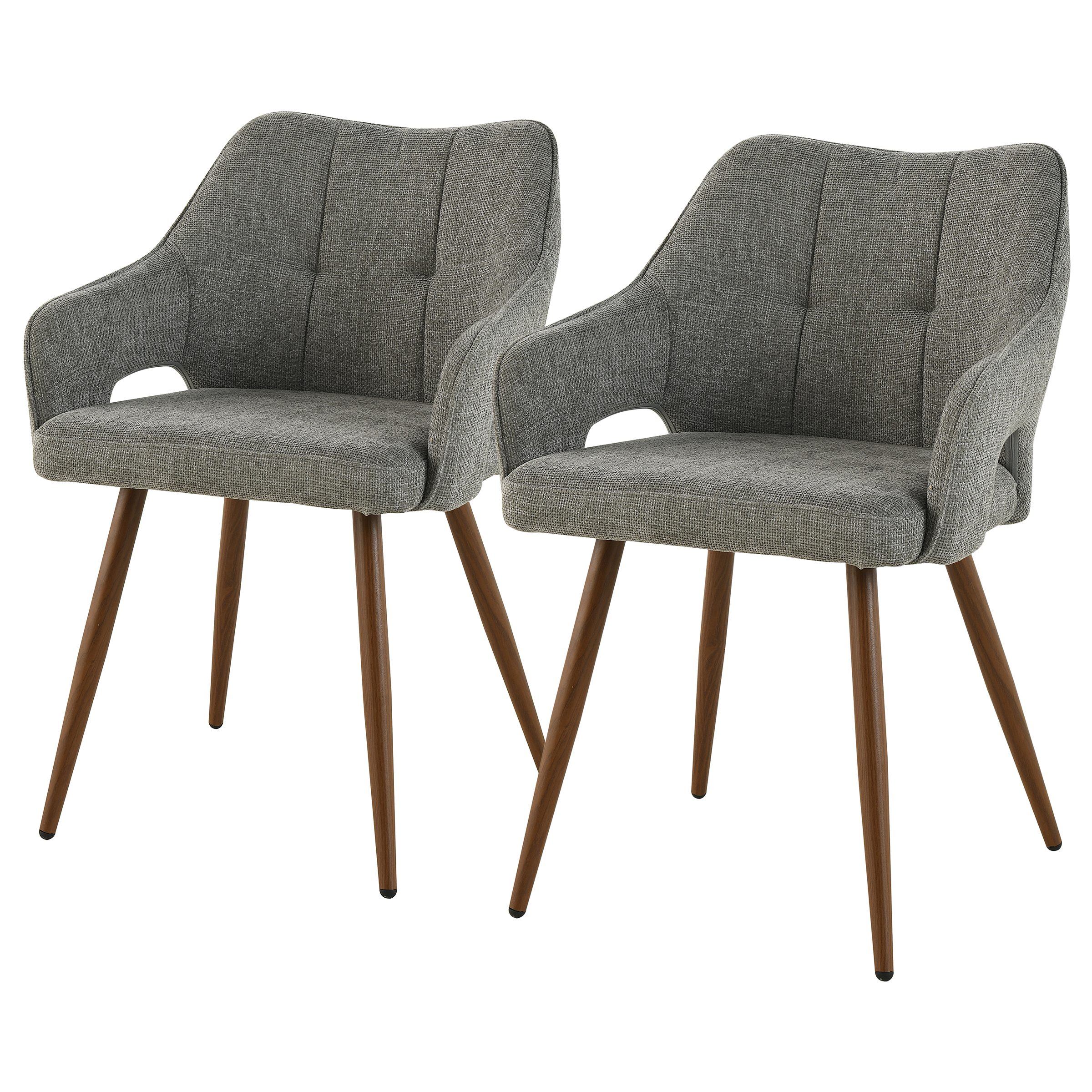 Zeribon Armlehnenstuhl 2er-Set Grau