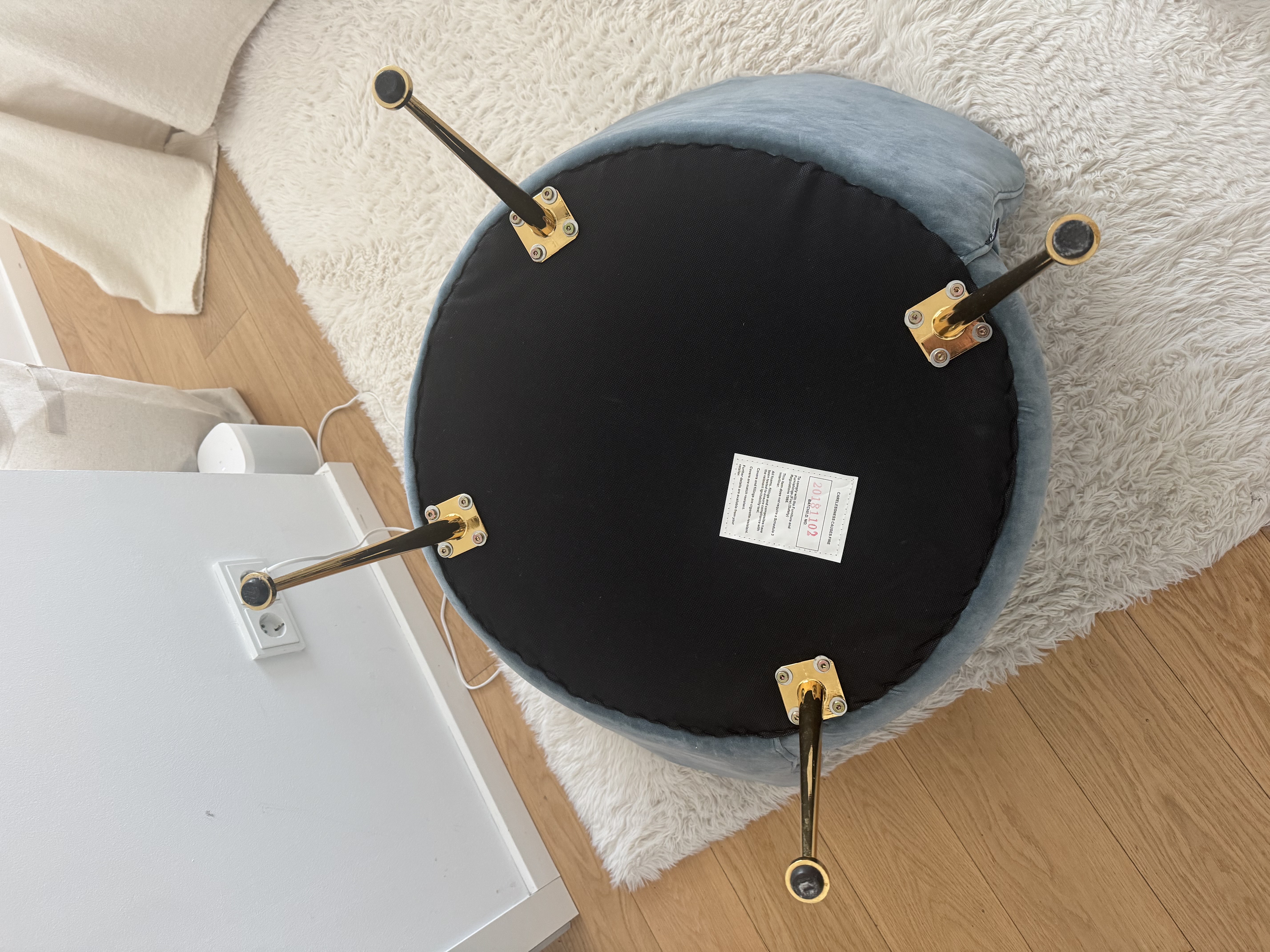 Trapezium Chair Samt Türkis Gold