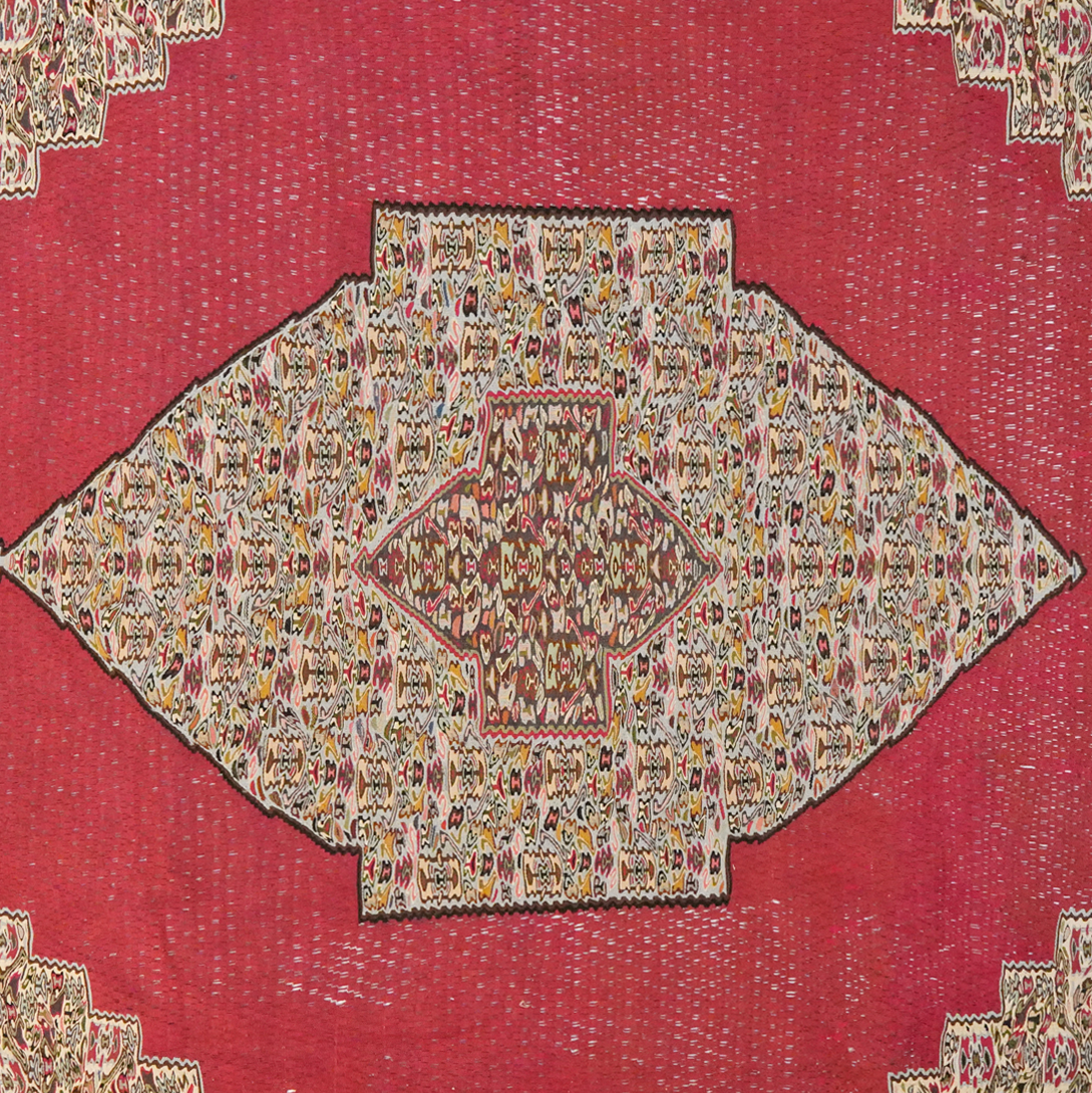 Kilim Senneh Teppich Braun