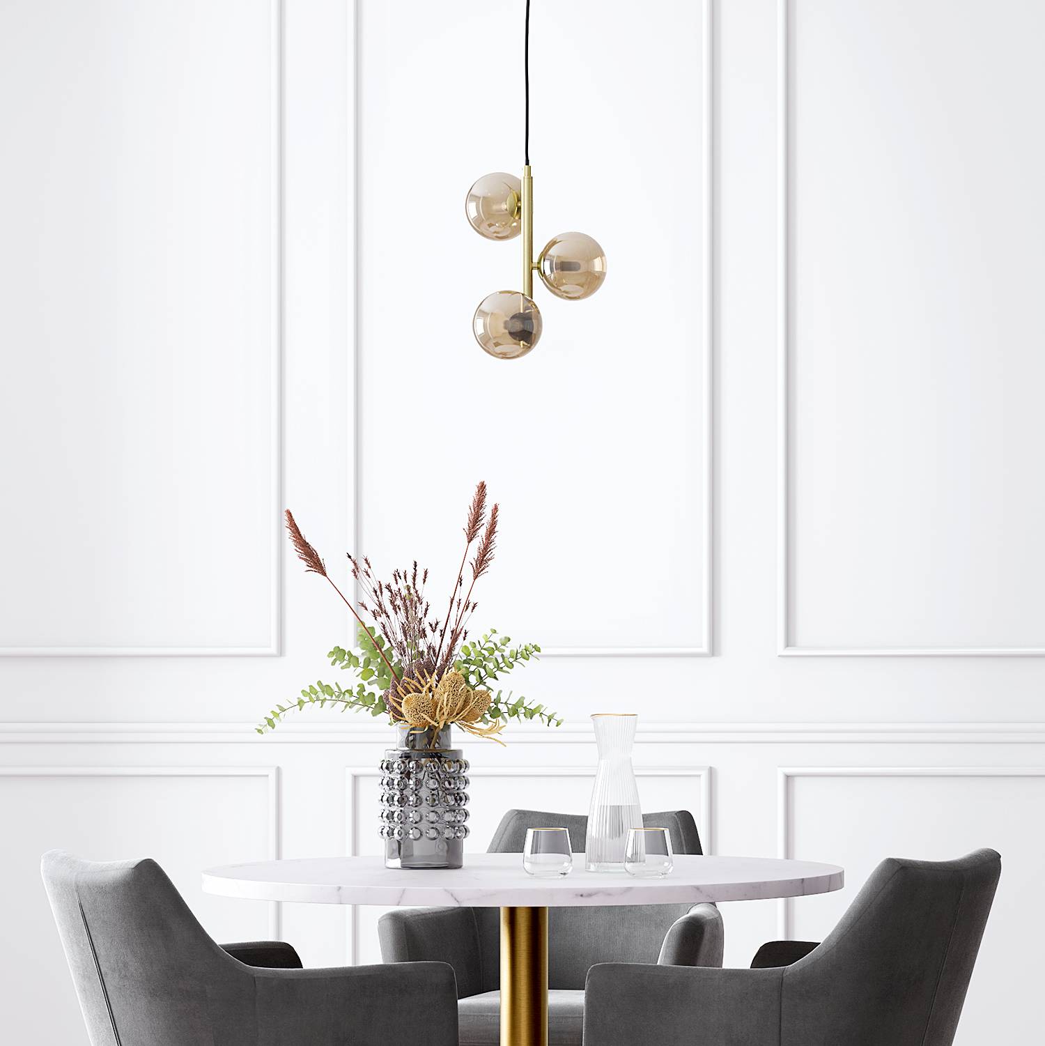 KJUL Pendant Light Metal Gold 3-light