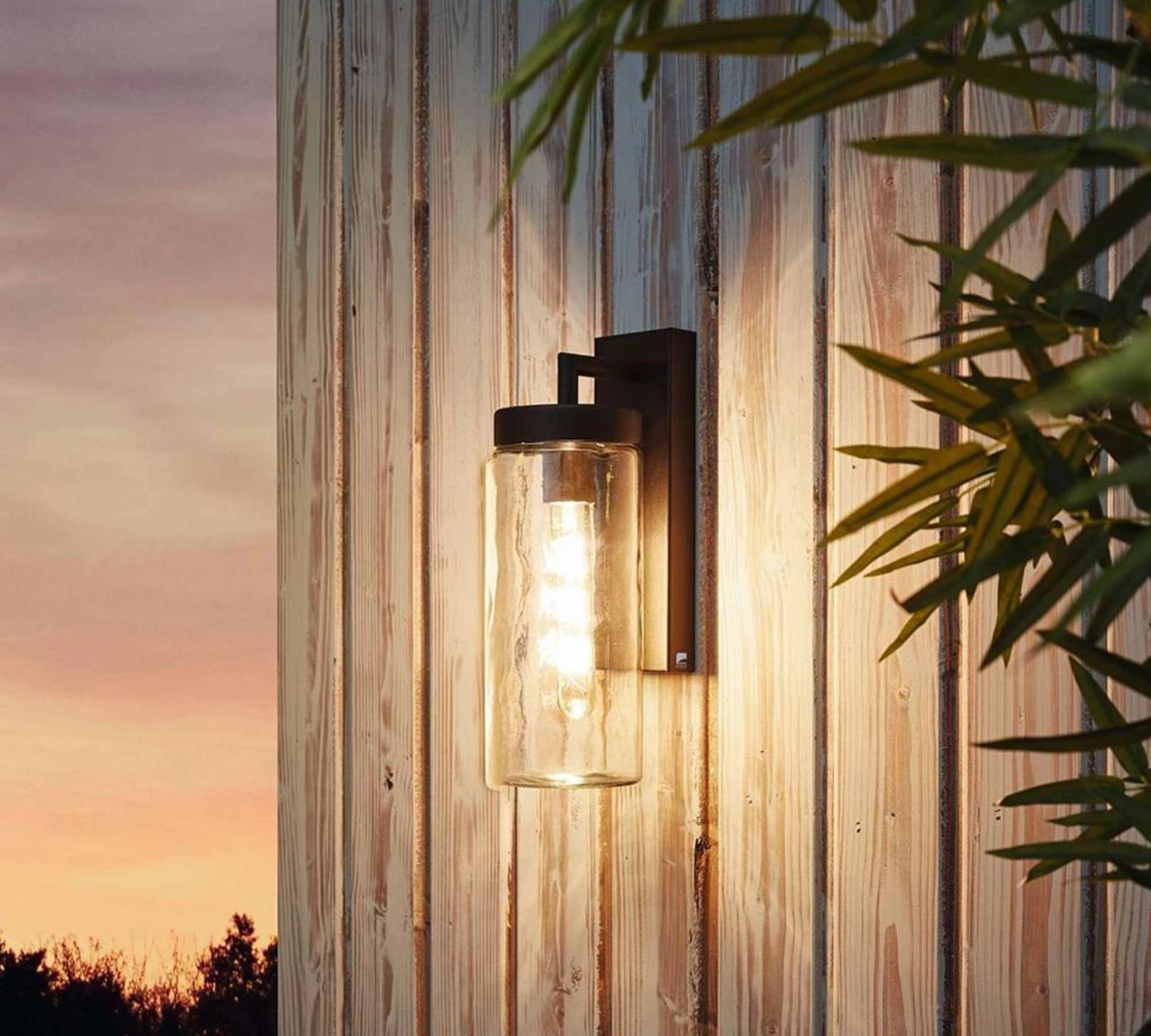 Wall lamp 1-bulb Glass Metal Black