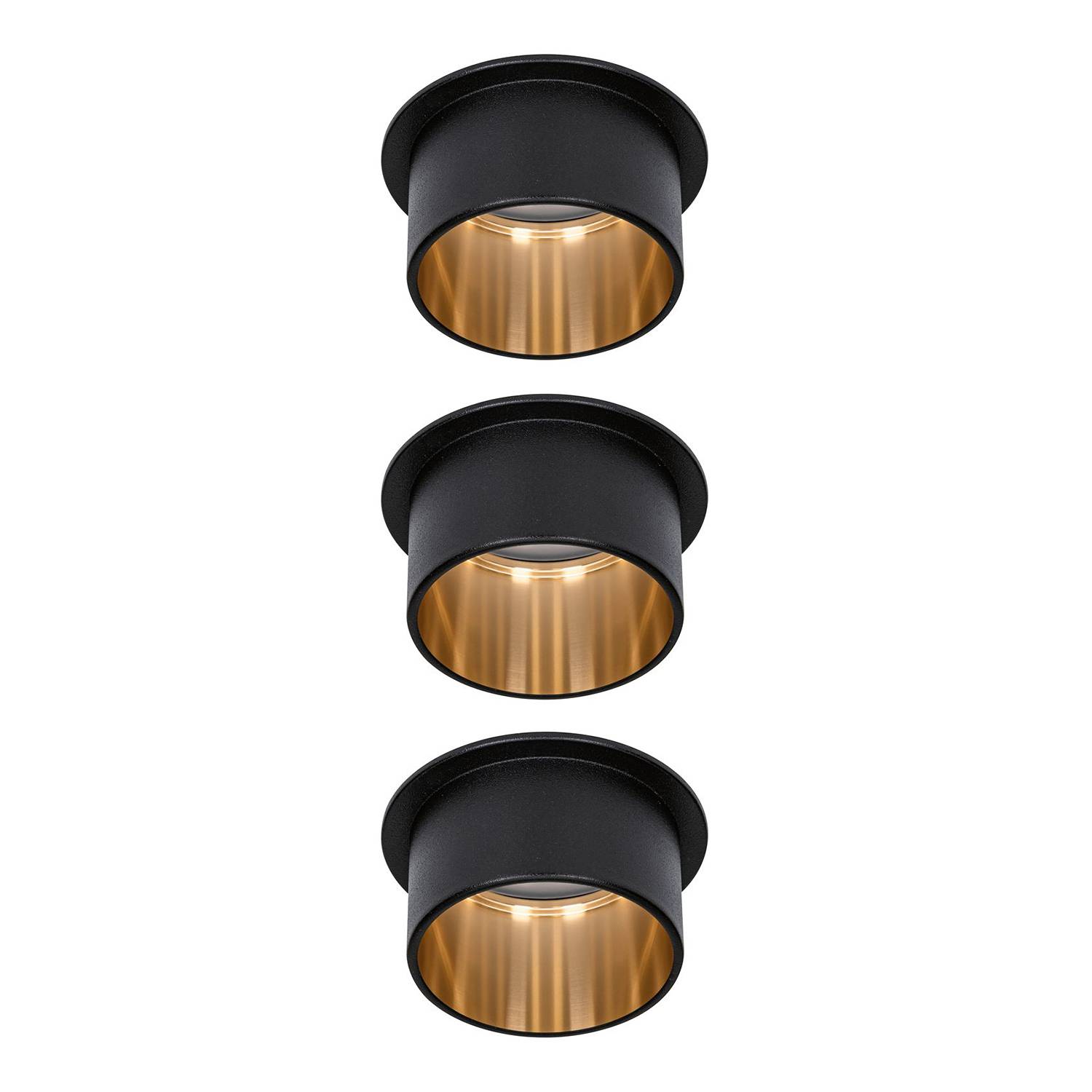 3x Gil III LED-Einbauleuchte Schwarz